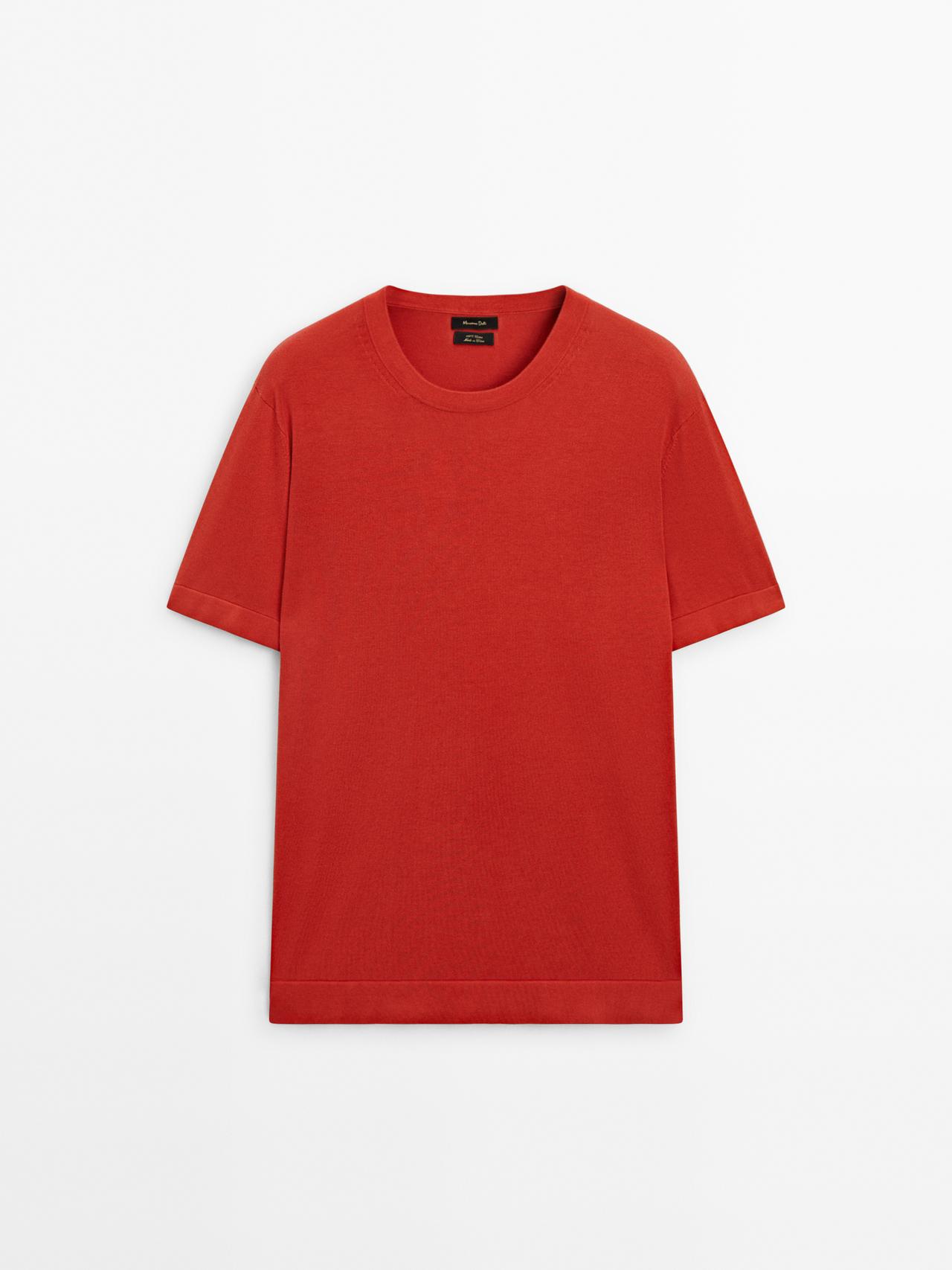 Massimo Dutti - Herre - Kortærmet T-Shirt I 100 % Bomuld - Koral - L