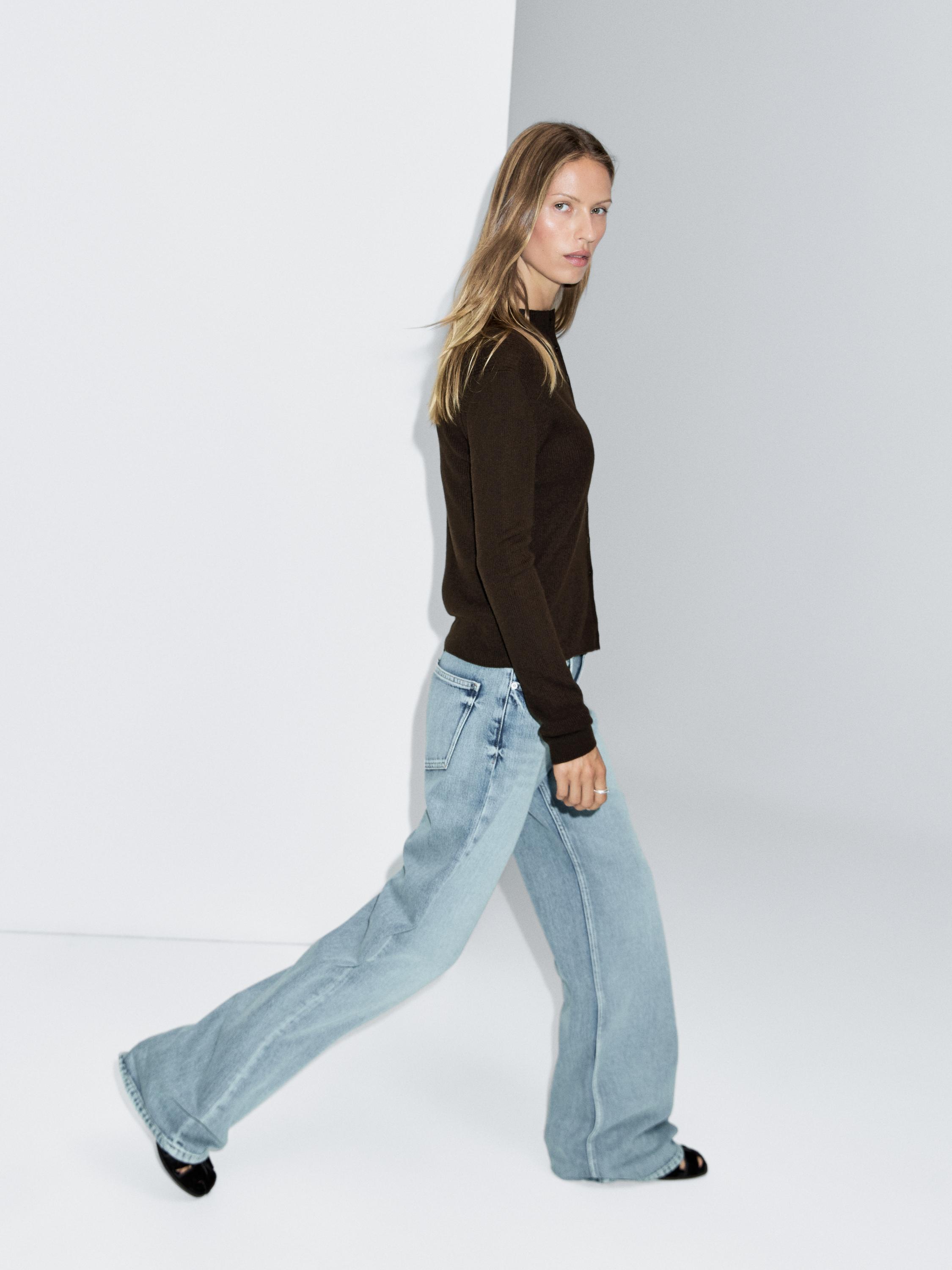 Ribbed wool blend cardigan
