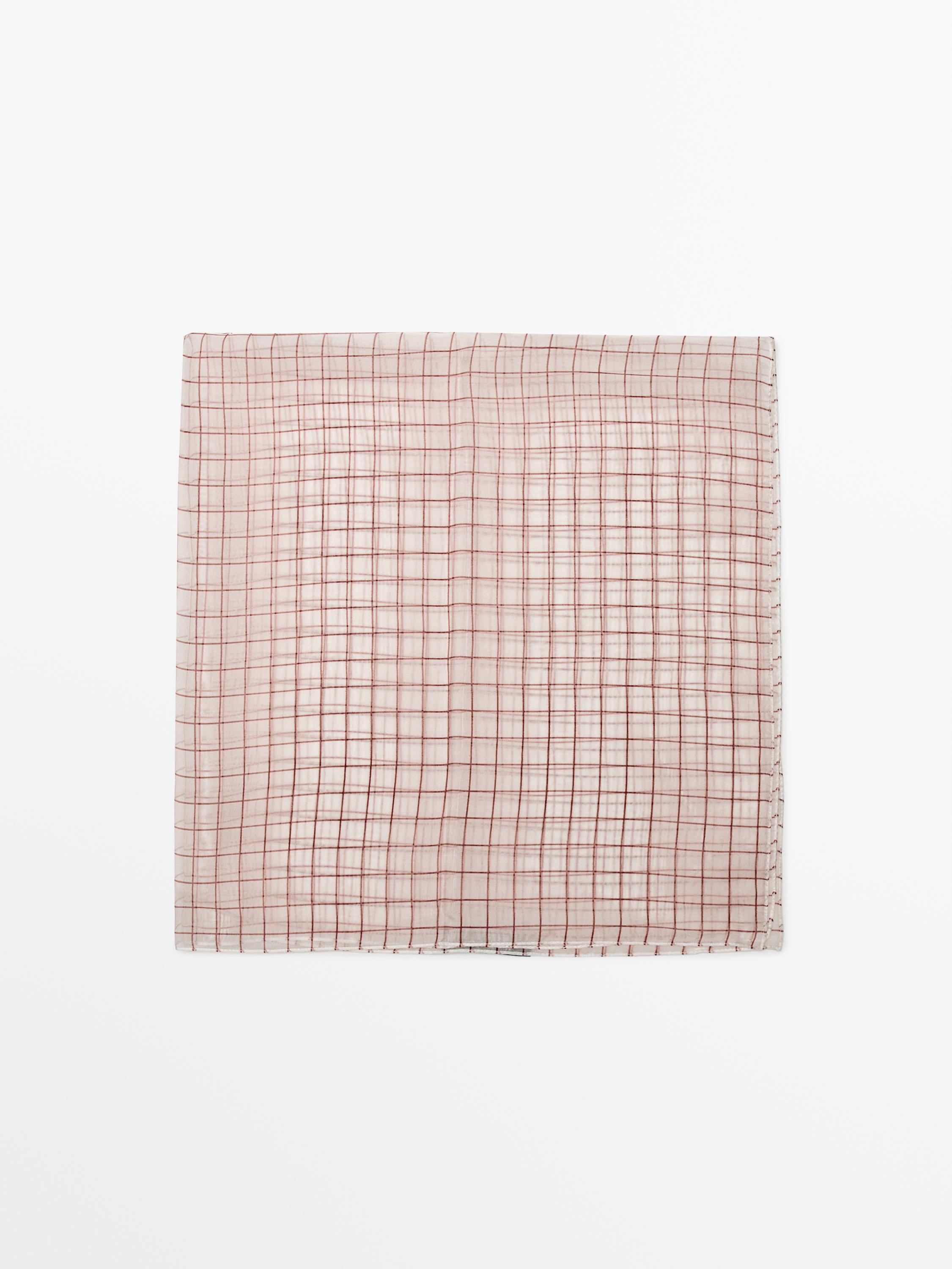 100% silk check pocket square