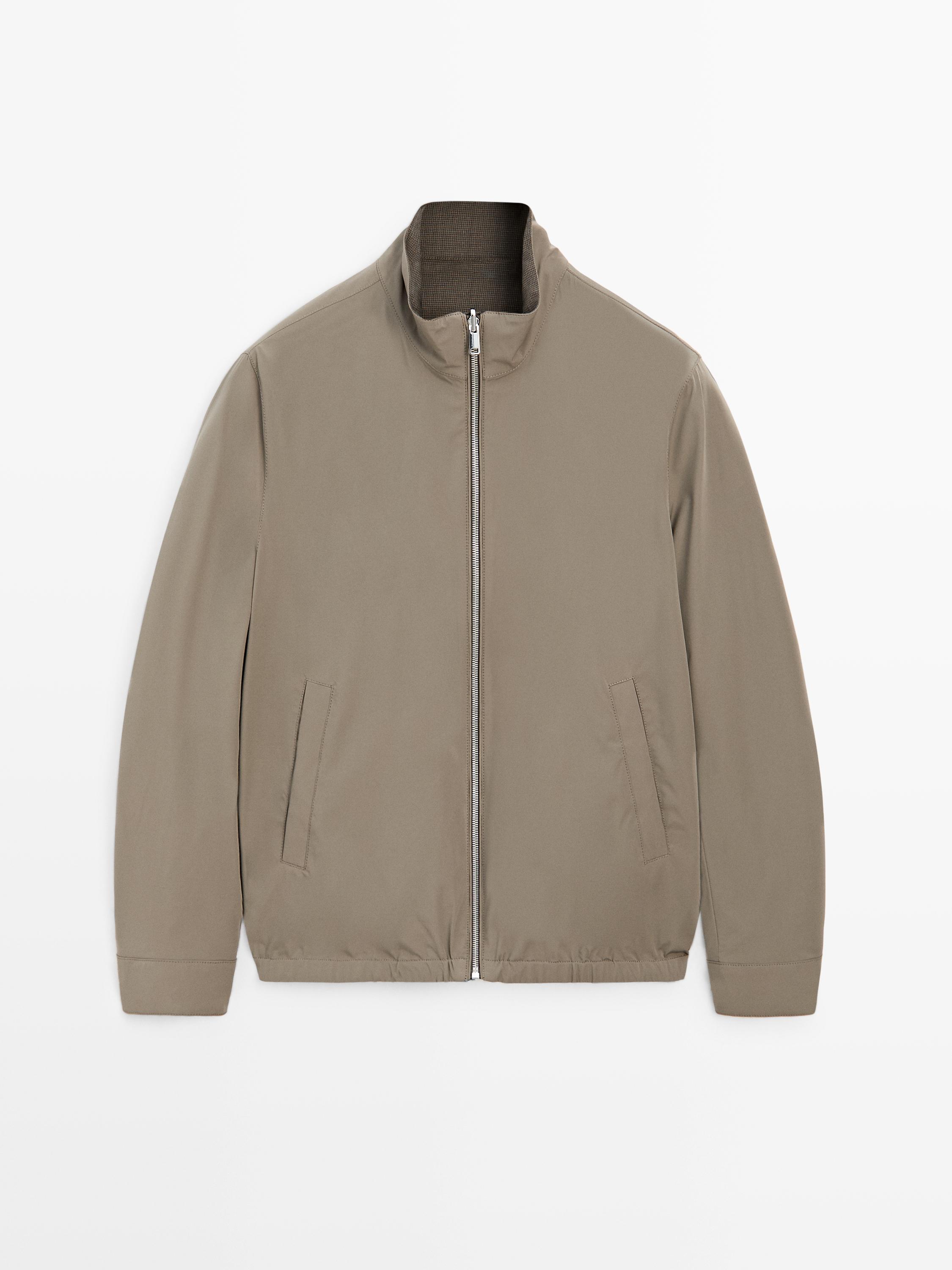 Short reversible linen blend jacket — MINK
