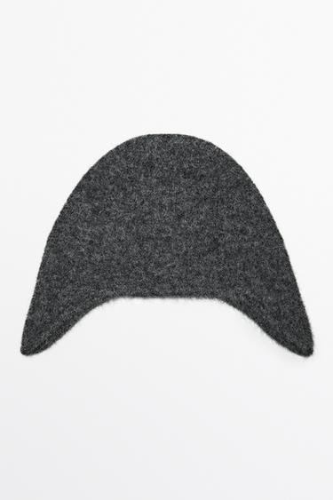 Alpaca-blend knit beanie — GREY 1
