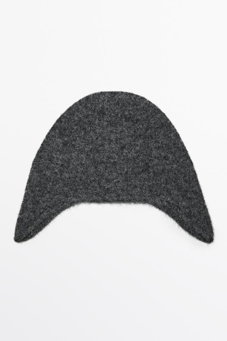 Alpaca-blend knit beanie — GREY