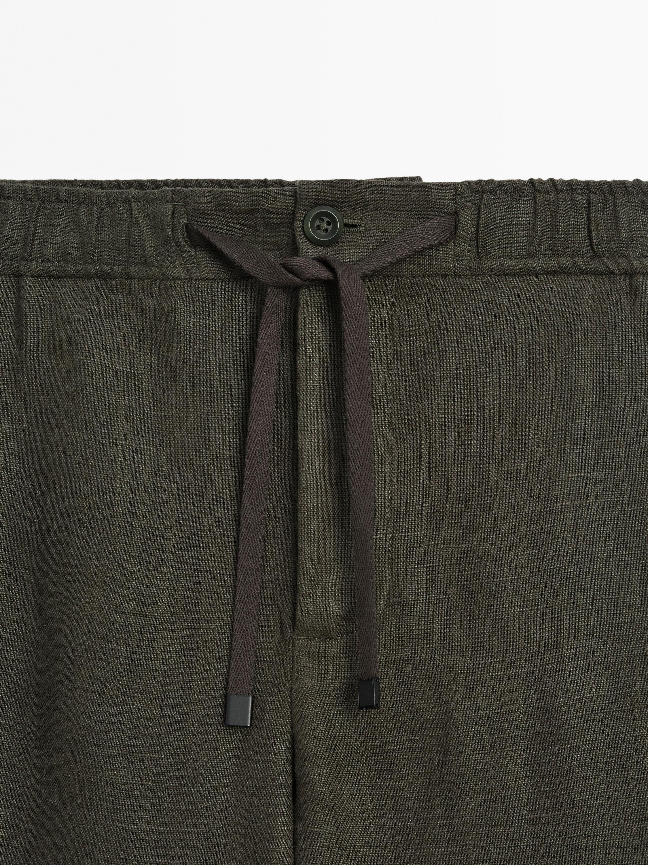100% linen jogger fit trousers