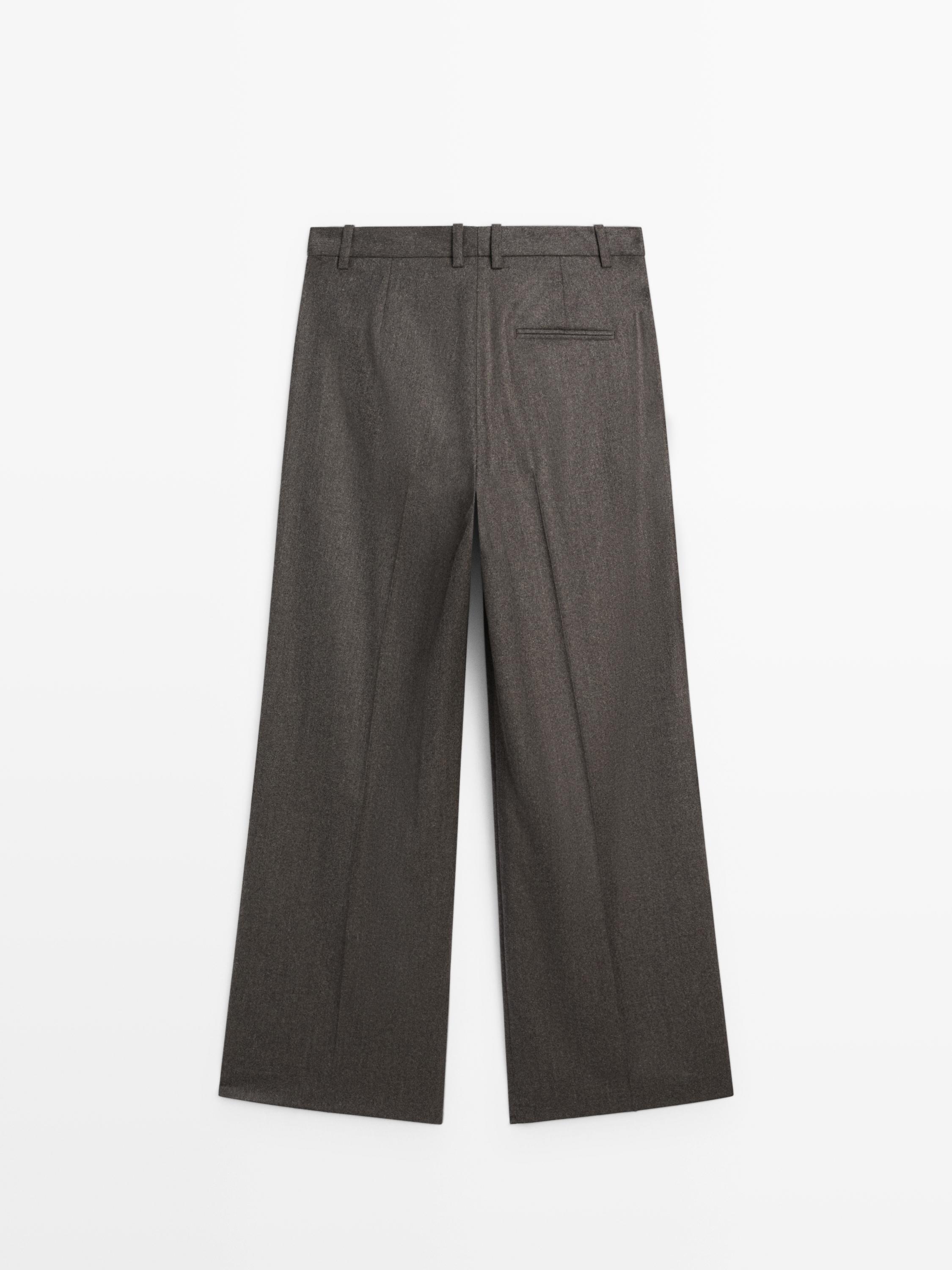 100% wollen melange kostuumpantalon