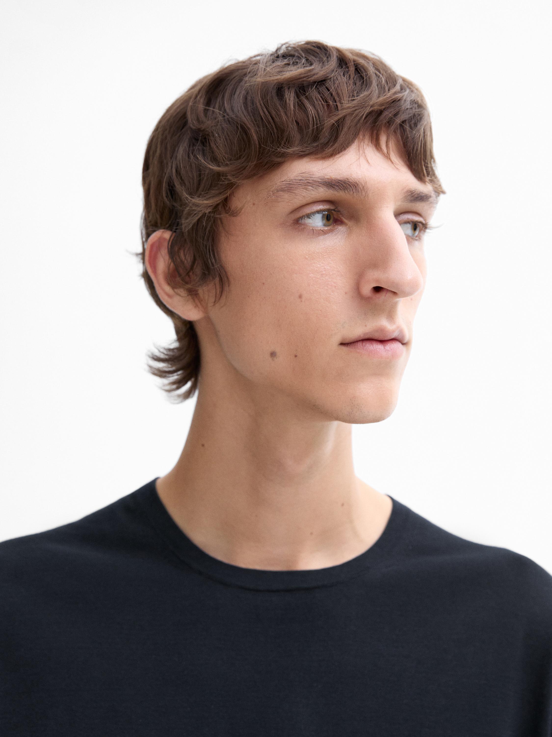 Long sleeve cotton knit sweater