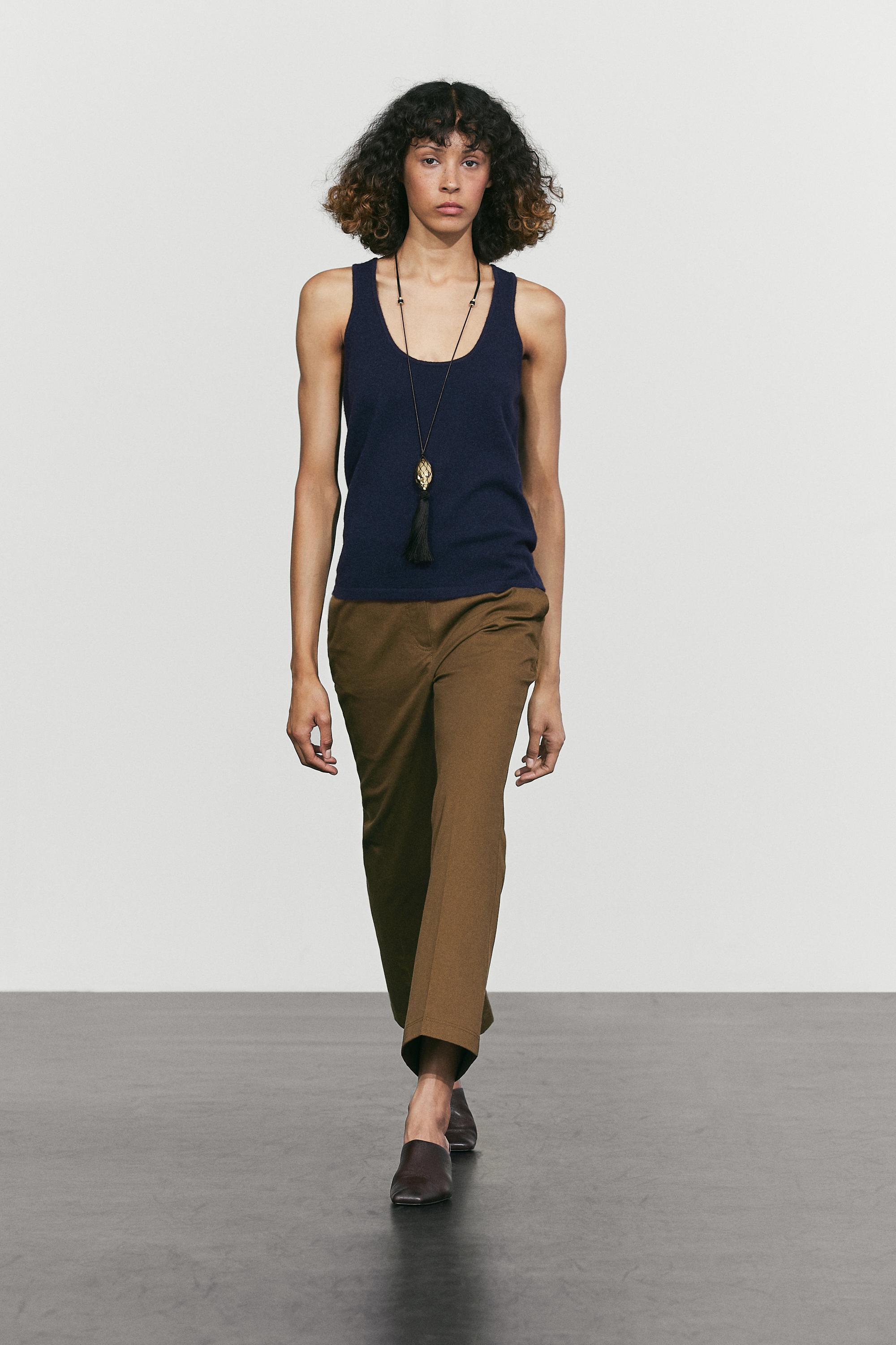 Wool blend knit round neck top