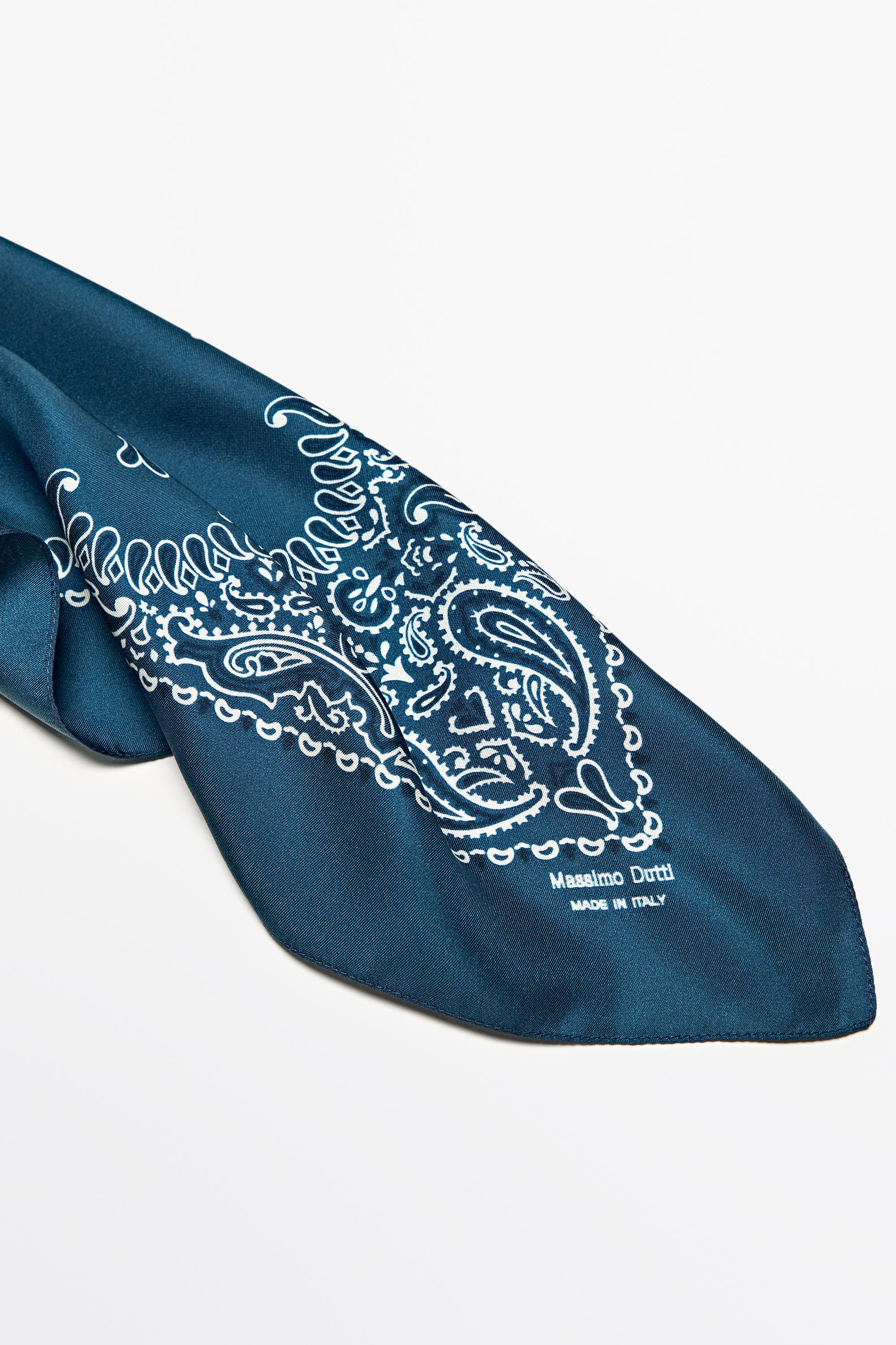 Paisley print scarf — MEDIUM BLUE