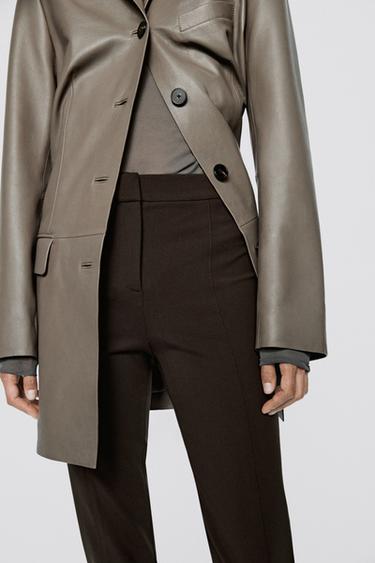 Skinny fit pants with zip hem - LIMITED EDITION — BROWN 4