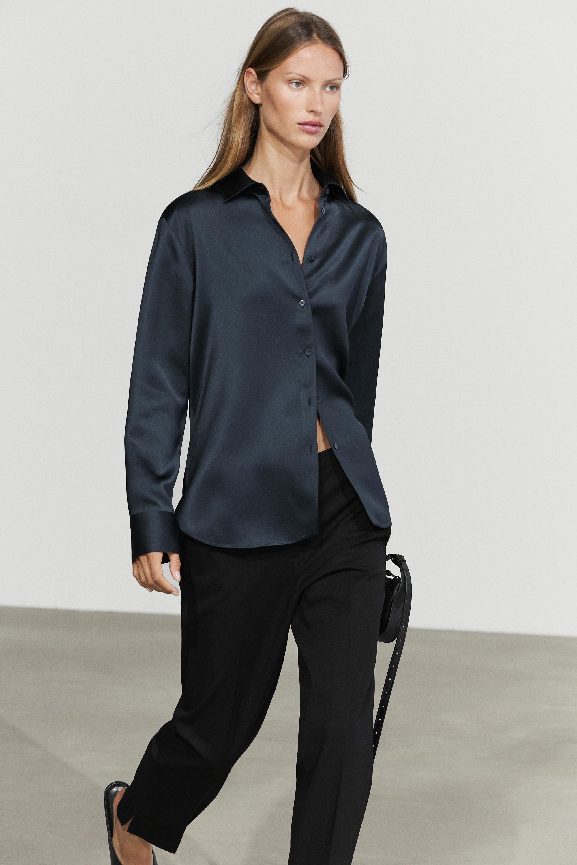 Flowing satin shirt