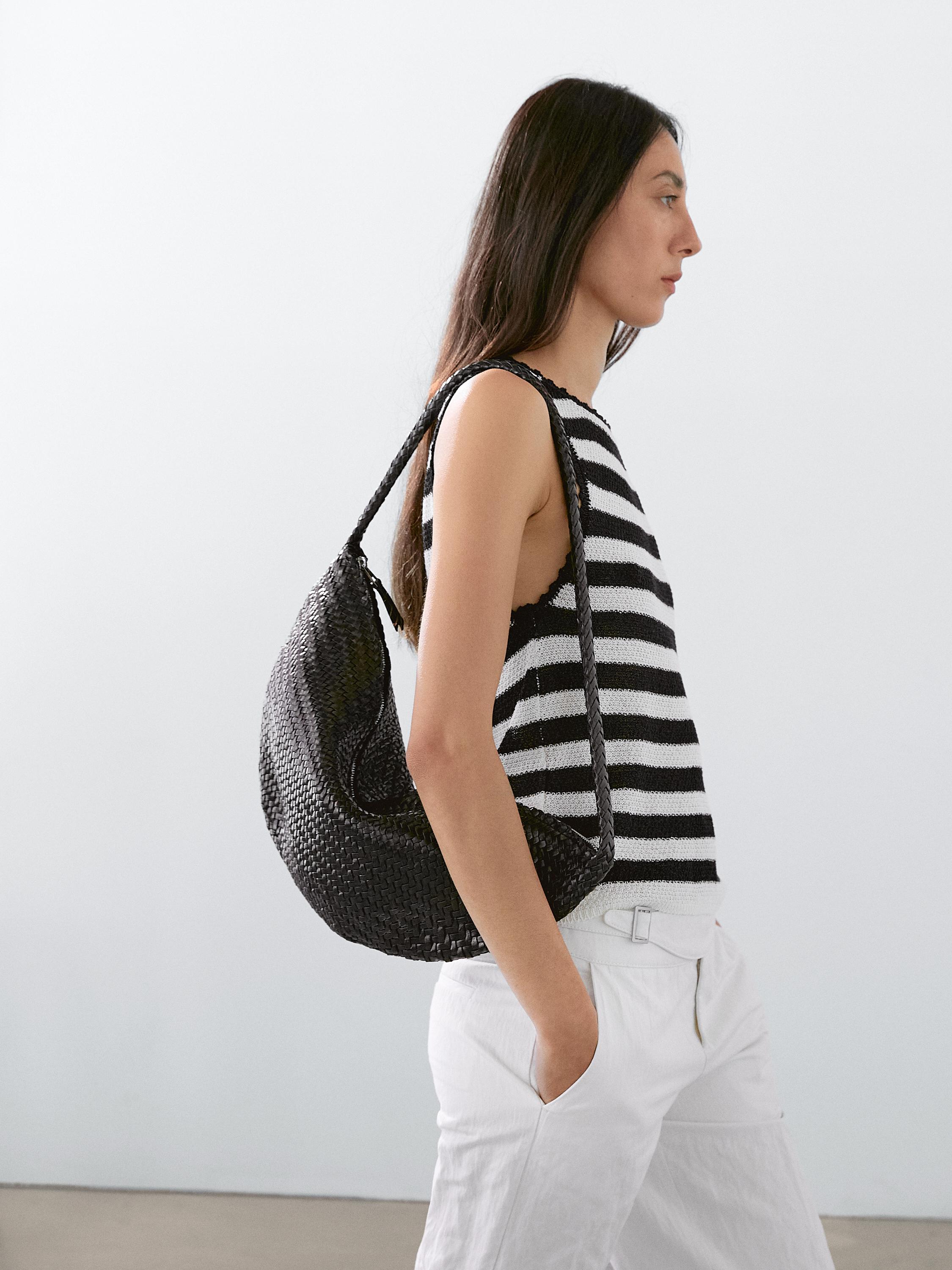 Striped knit top with contrast trims