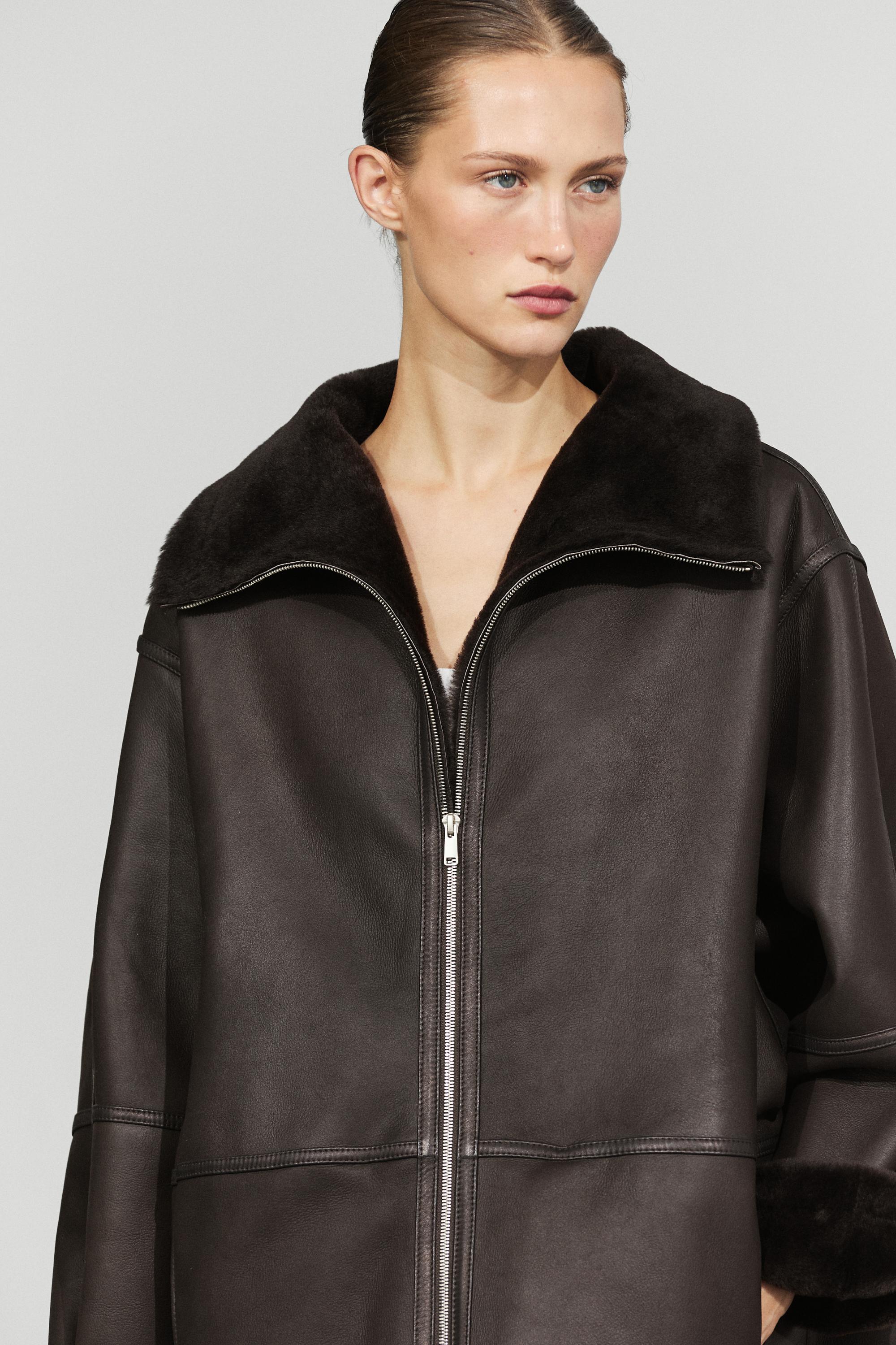 Double-faced lambskin fur coat