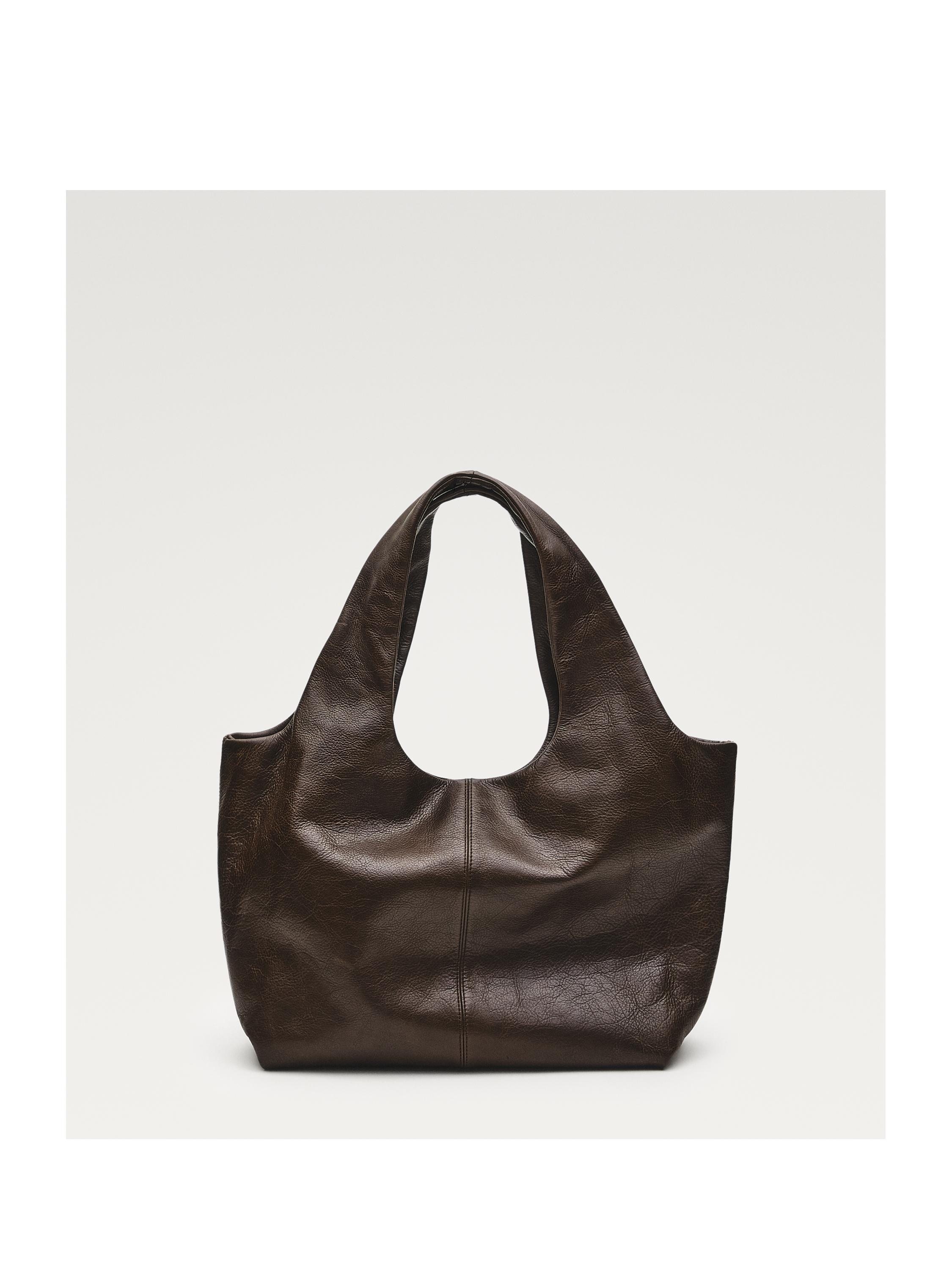 Medium nappa leather bag — BROWN