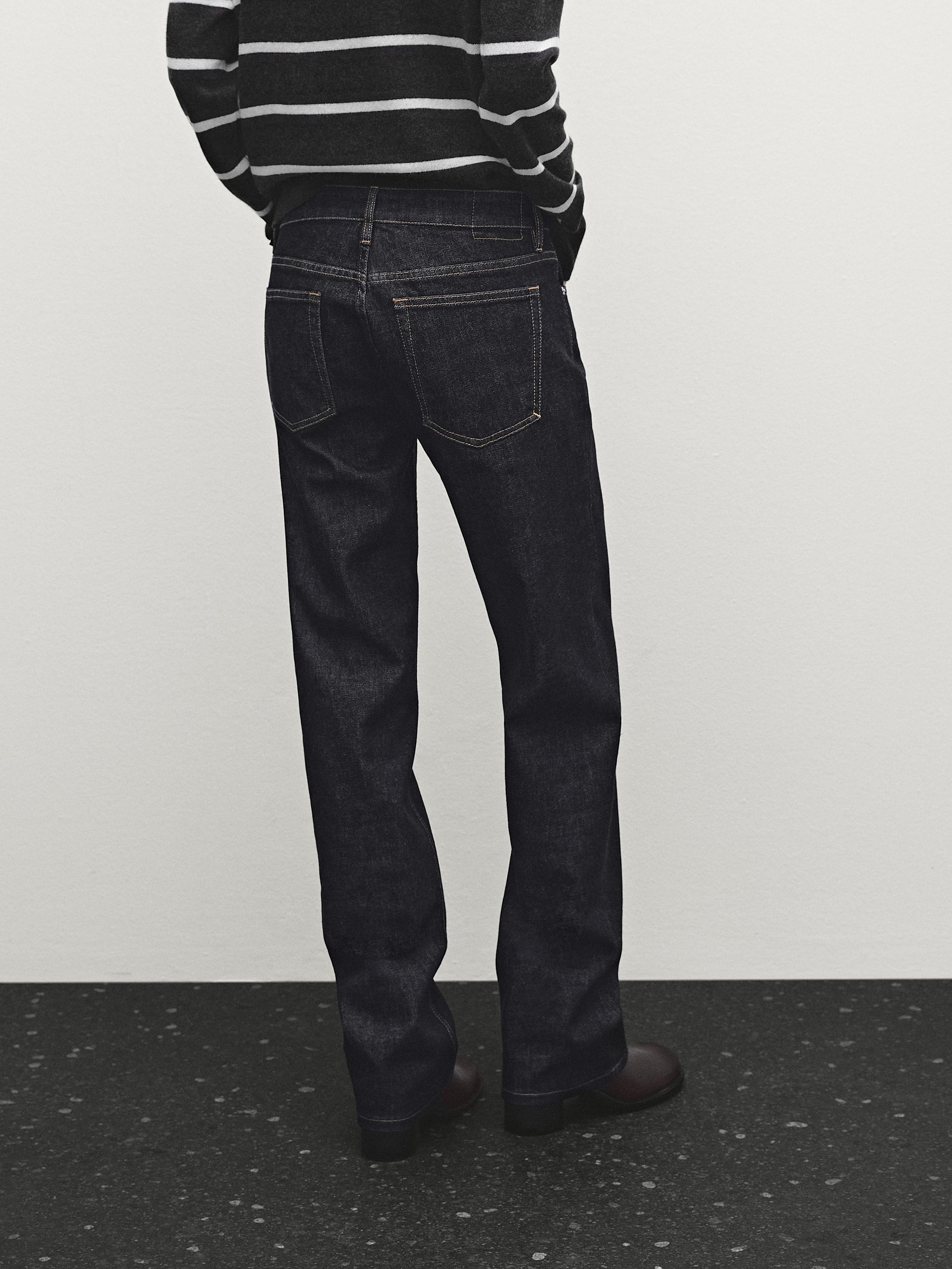 Low-rise straight-leg jeans