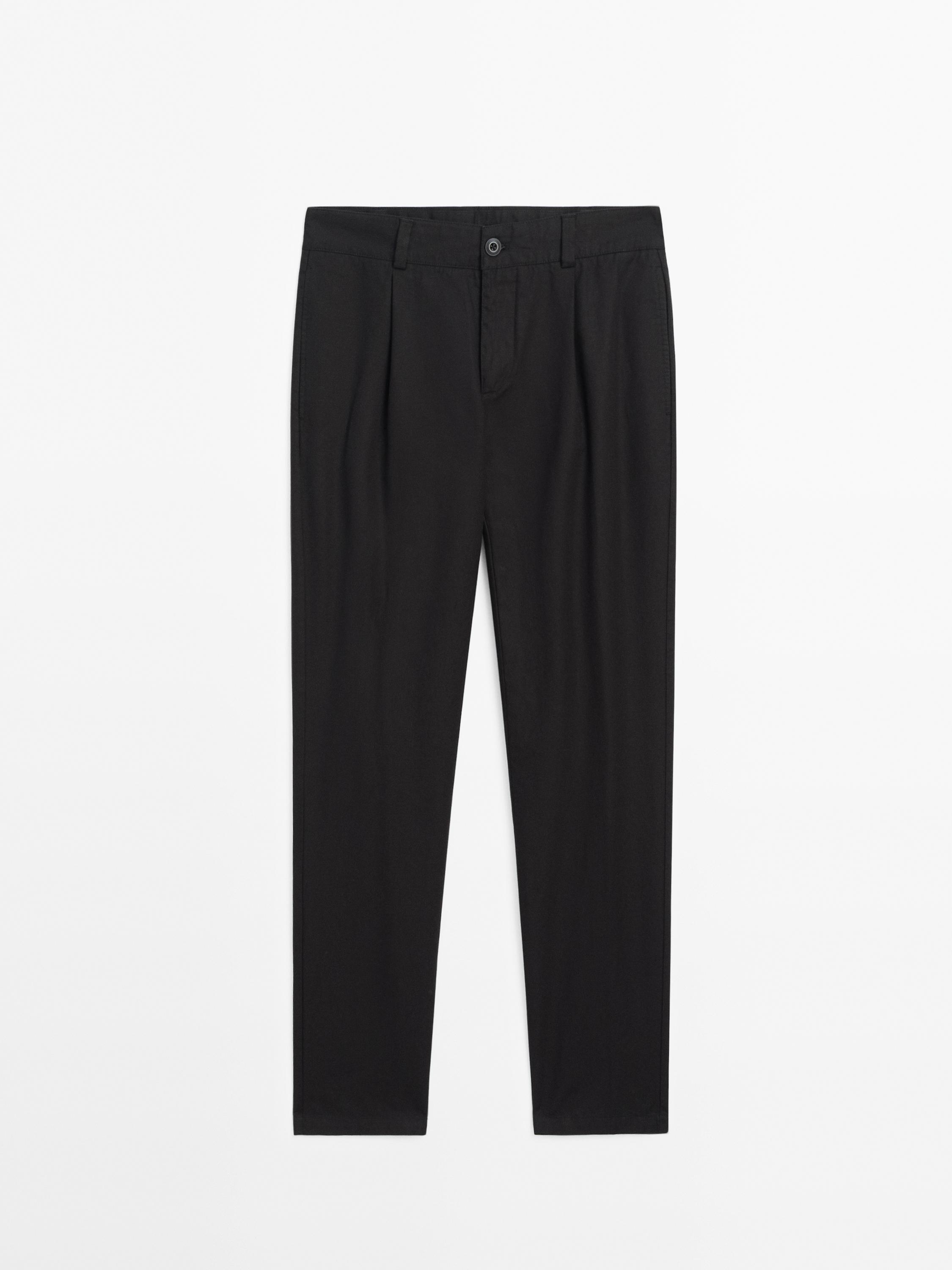 Pantalon relaxed fit en coton mélangé