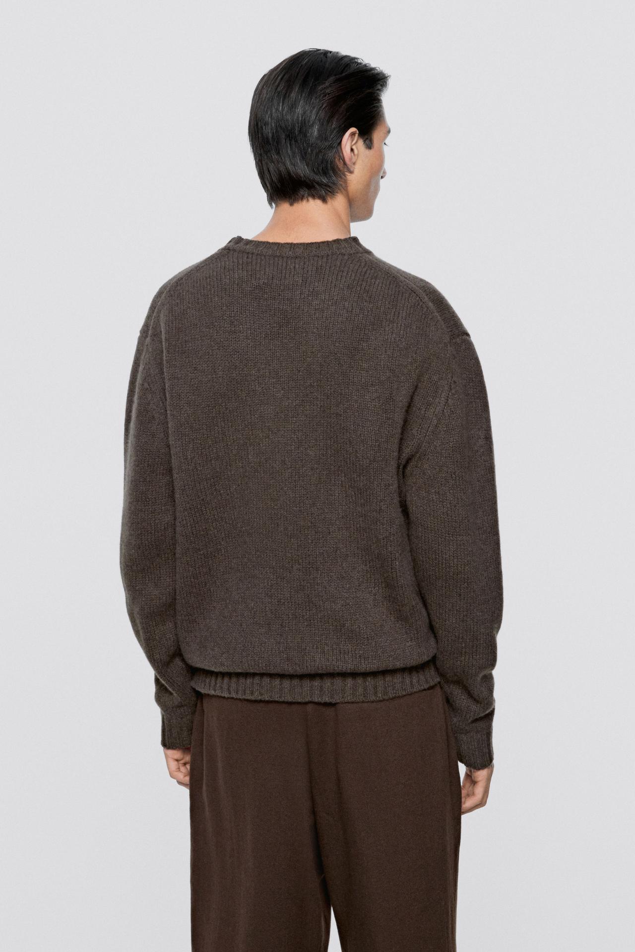 Knit sweater with round neck - LIMITED EDITION — BROWN MARL