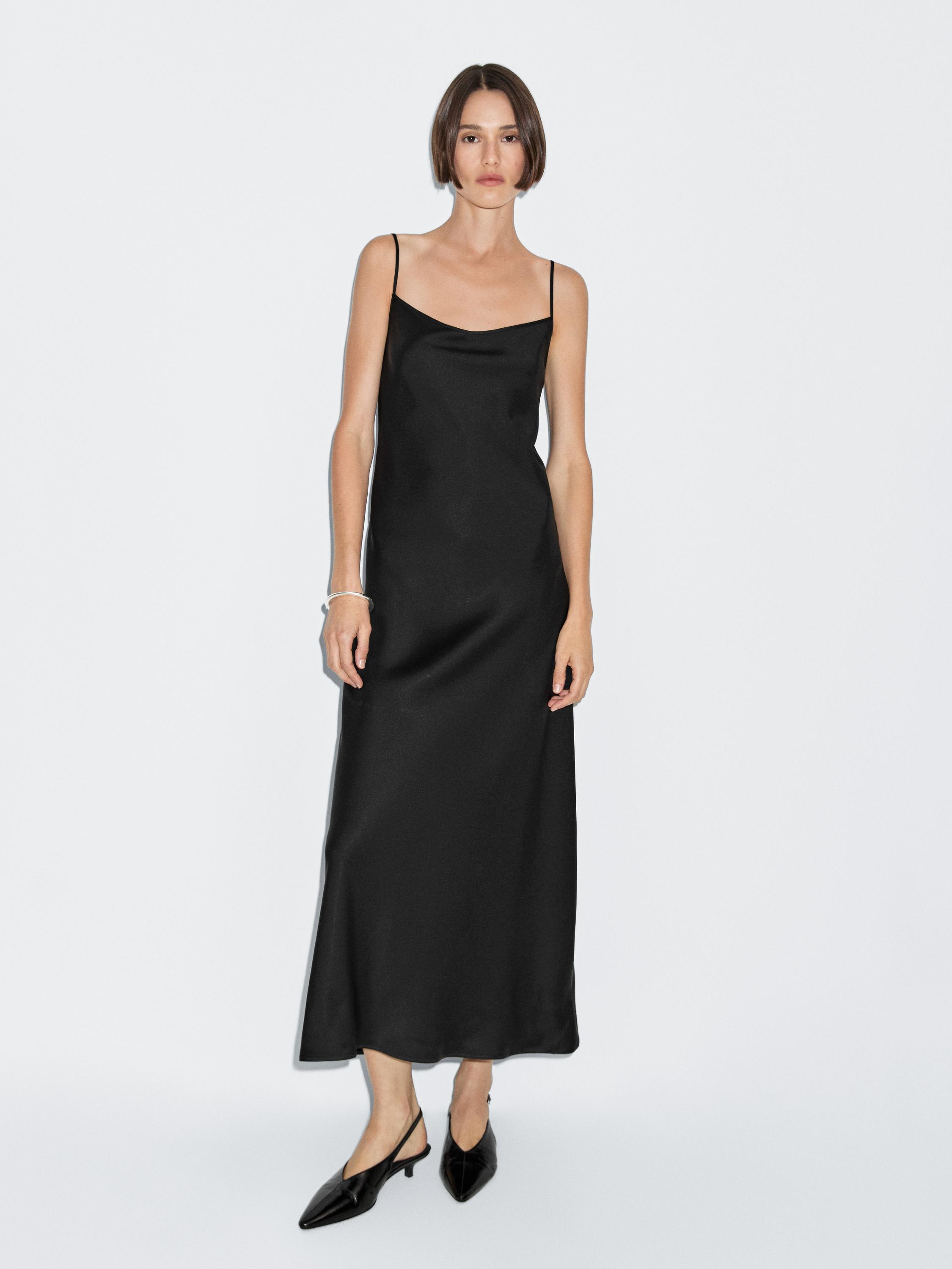 Long crepe camisole dress