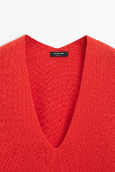Oversize wool-blend knit sweater — RED 9