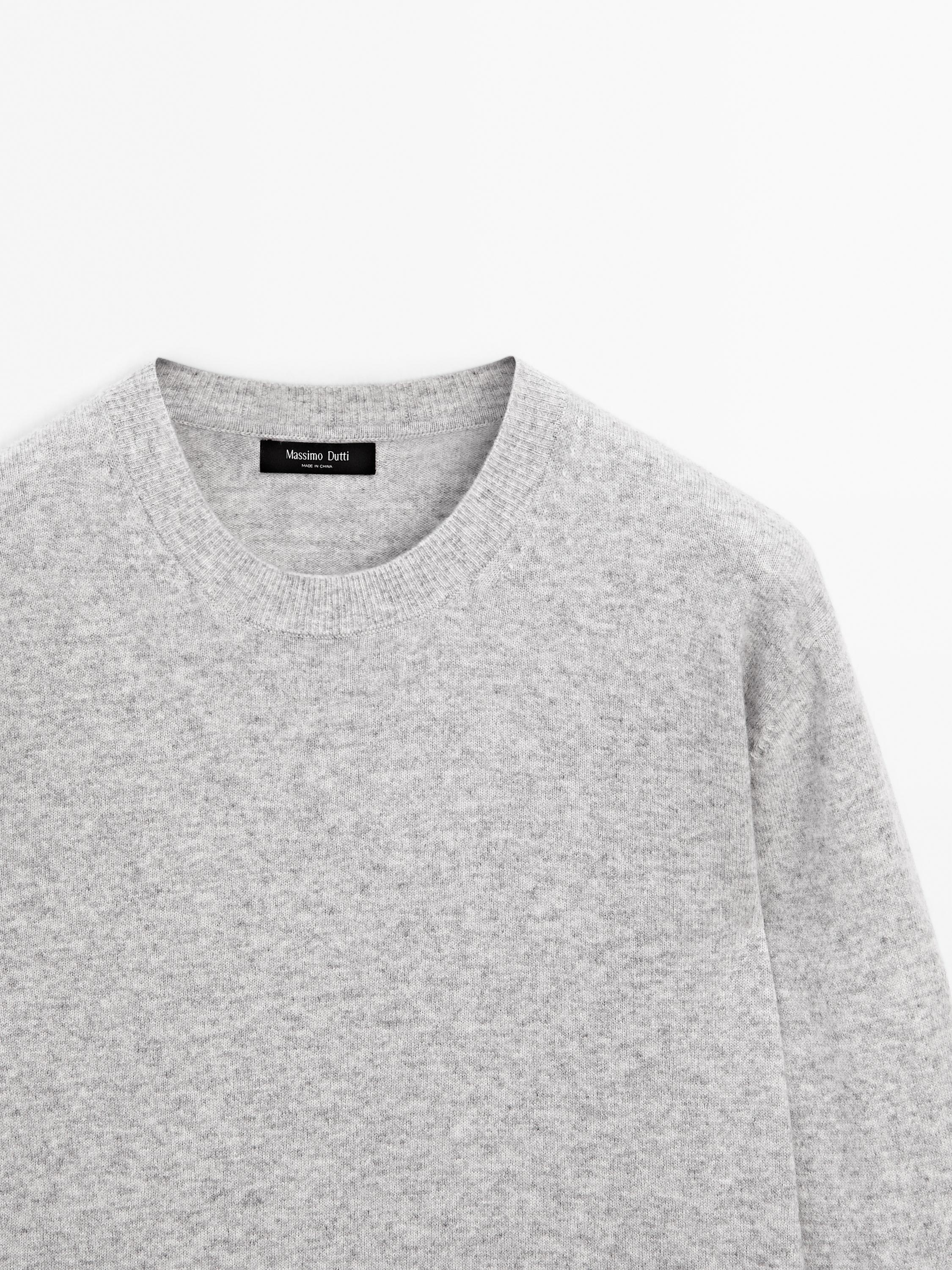 Wool blend crew neck sweater