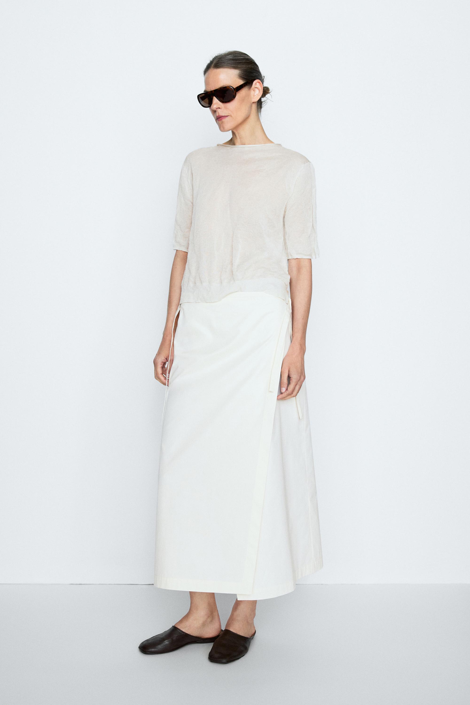 Wrap midi skirt - STUDIO — CREAM