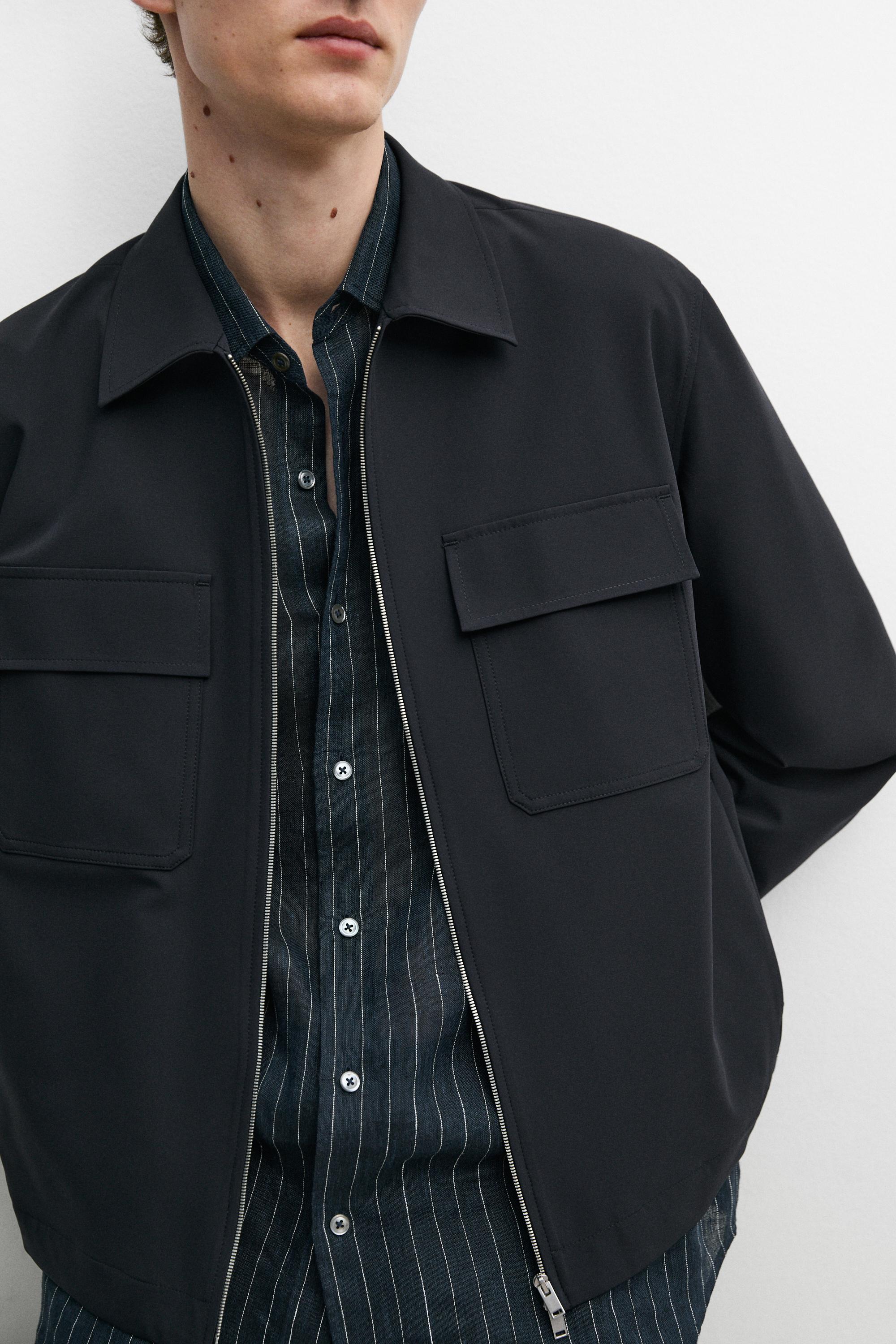 Technical jacket with pocket detail — NAVY BLUE