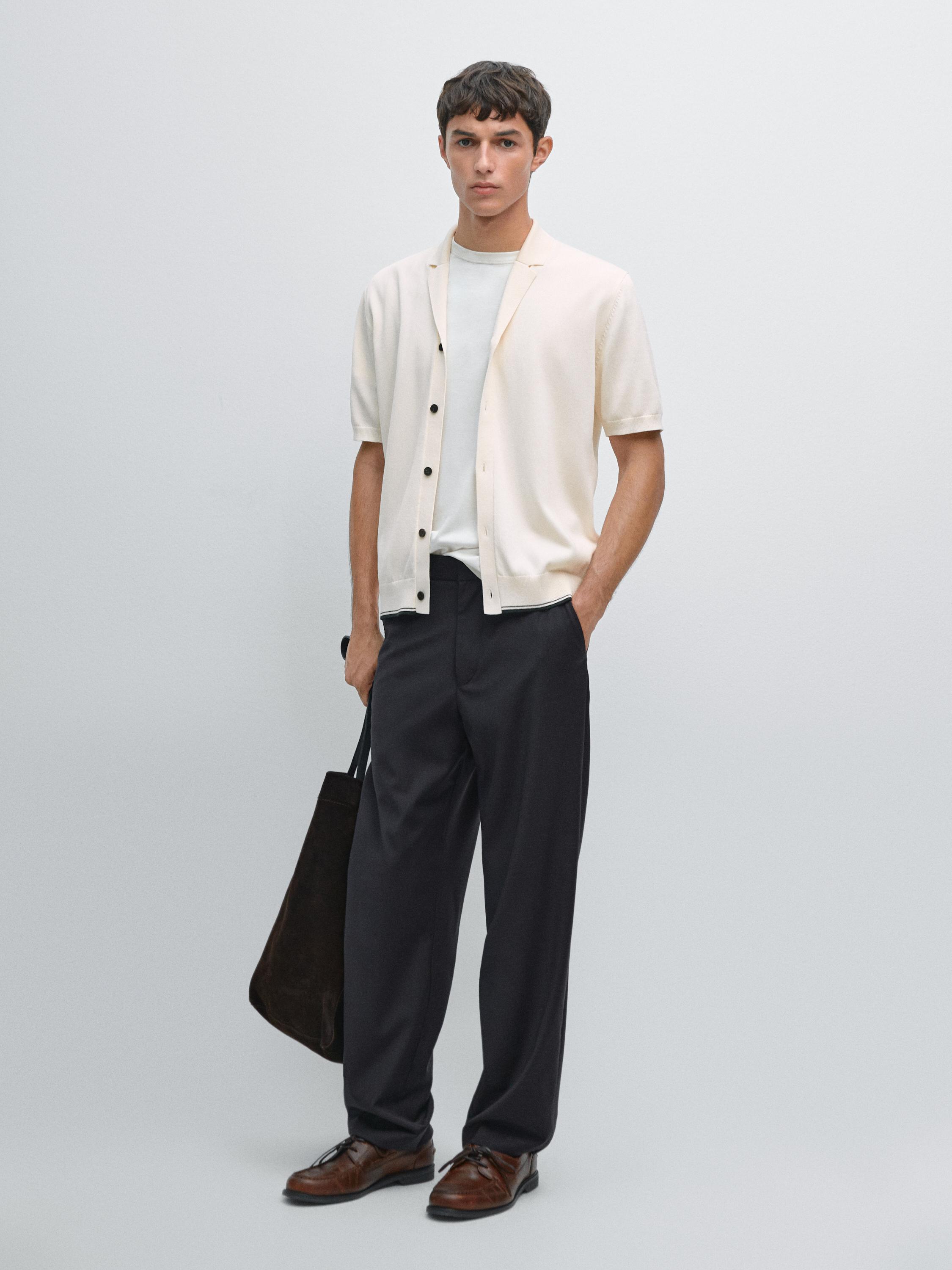 Short sleeve knit overshirt