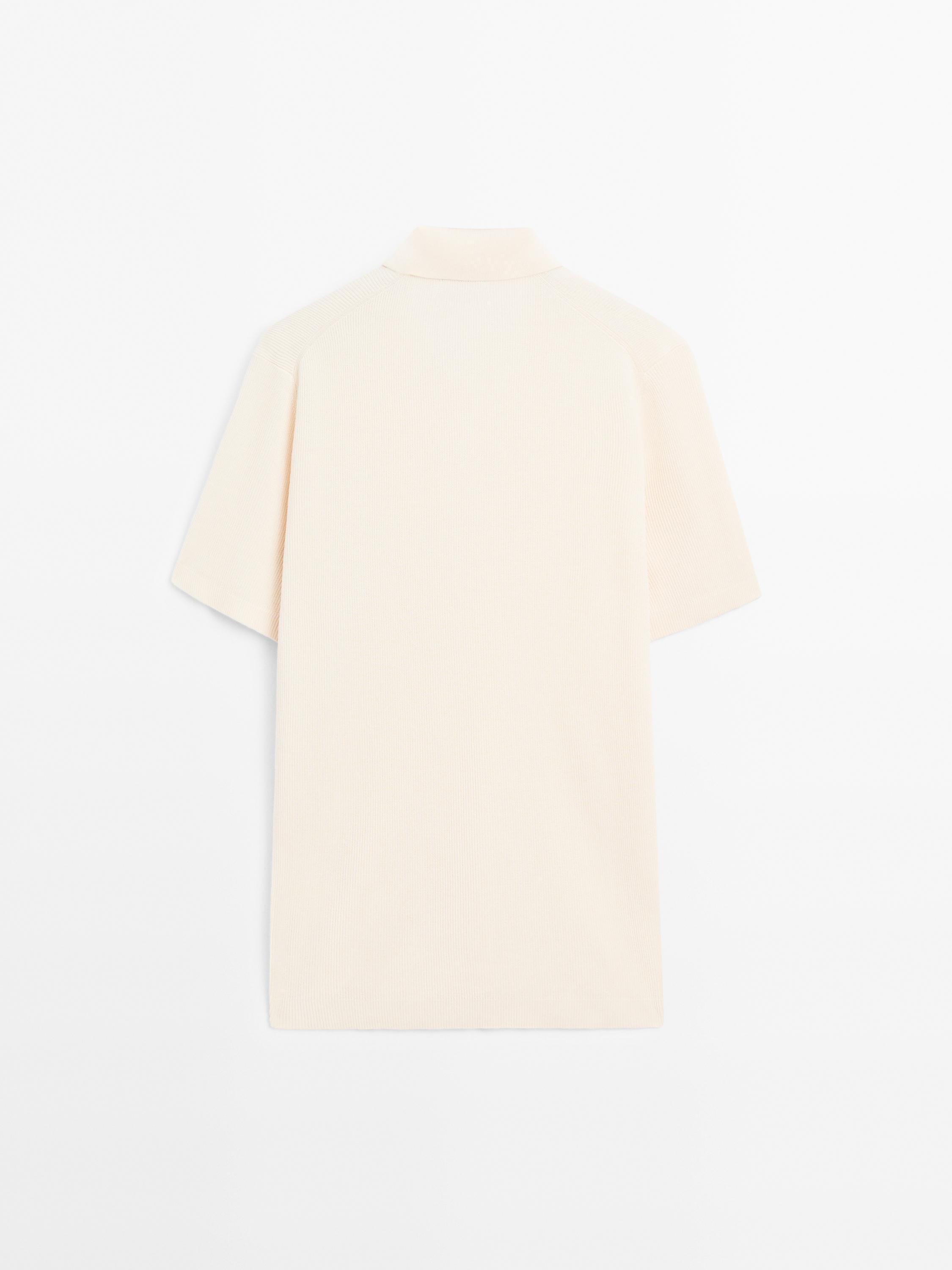 Short sleeve cotton jersey polo shirt