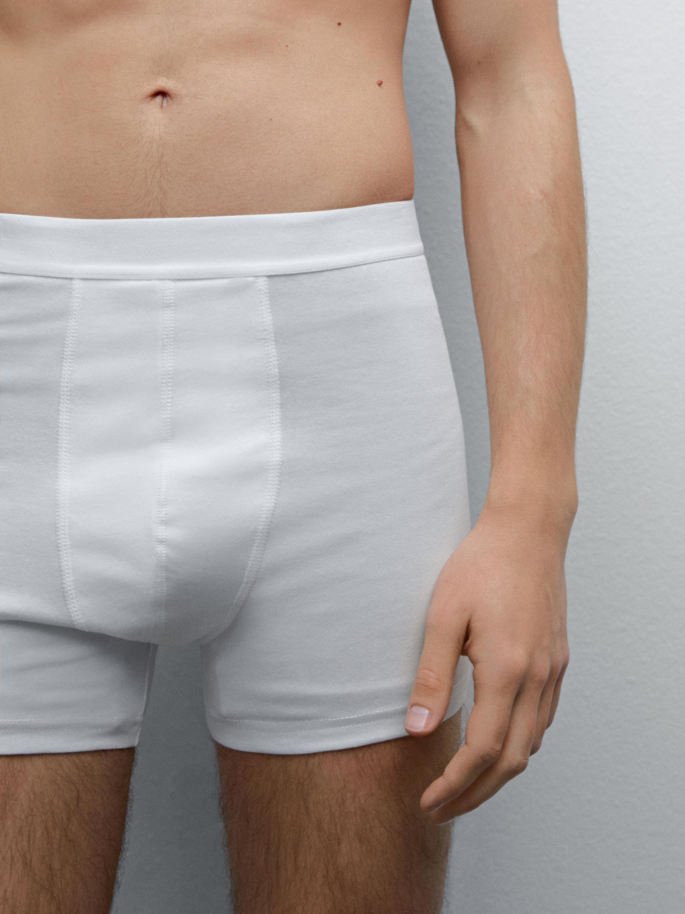 ★ Massimo Dutti★ Cotton Blend Boxer Briefs 00233191401 Plain cotton blend boxers · White · Homewear | Massimo Dutti
