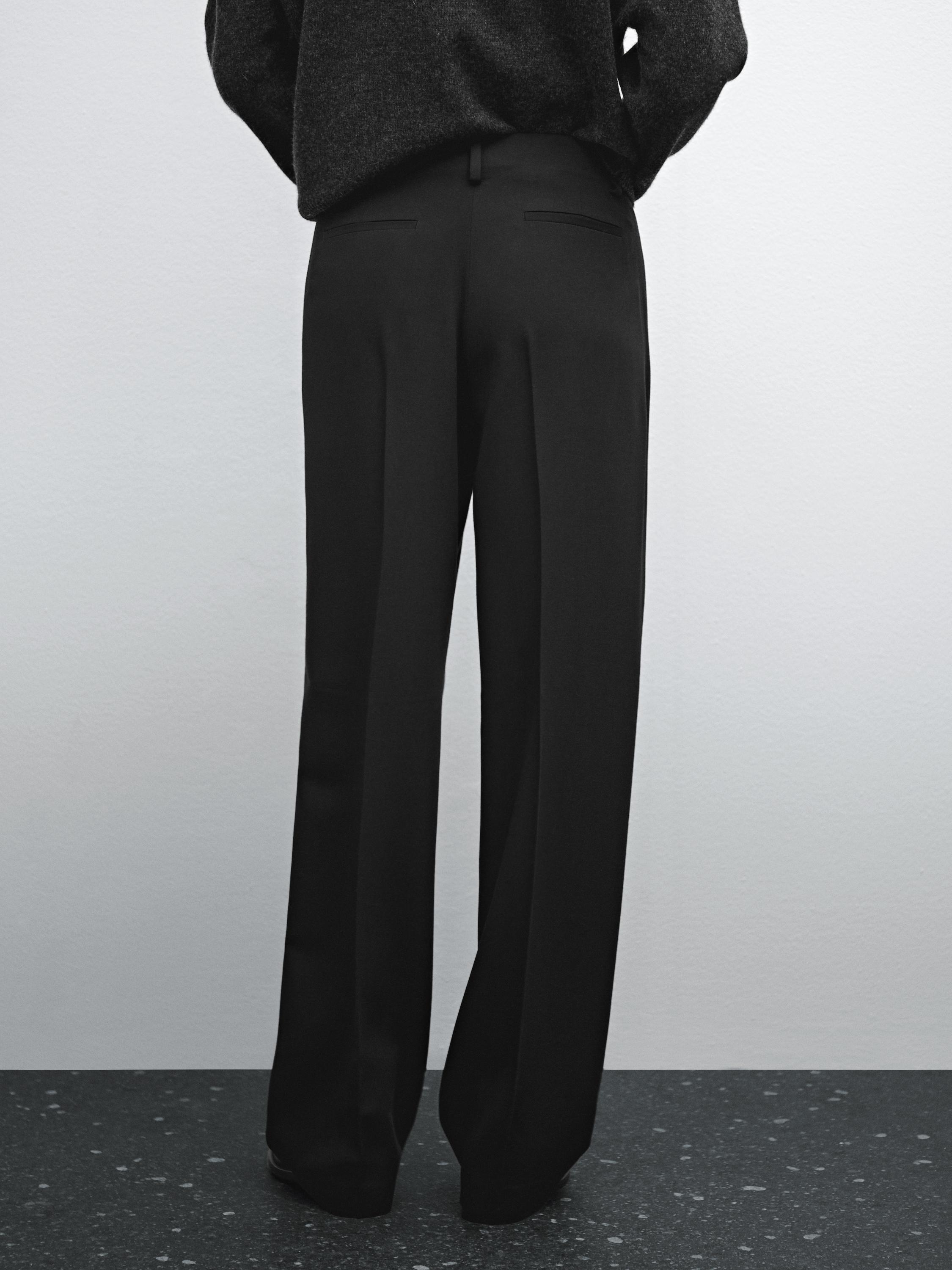 Darted trousers with tab detail