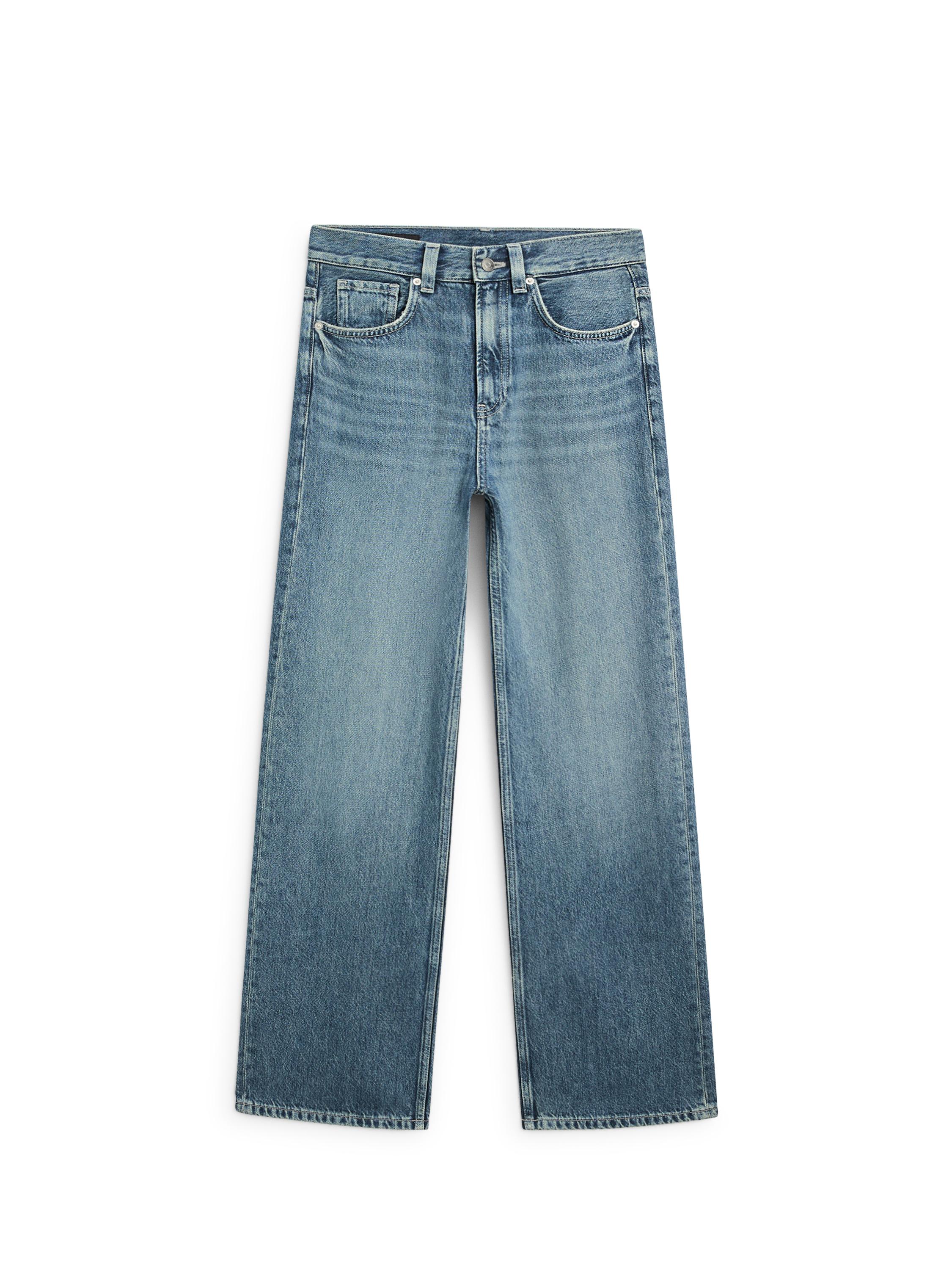 High-waist wide-leg jeans — MEDIUM BLUE
