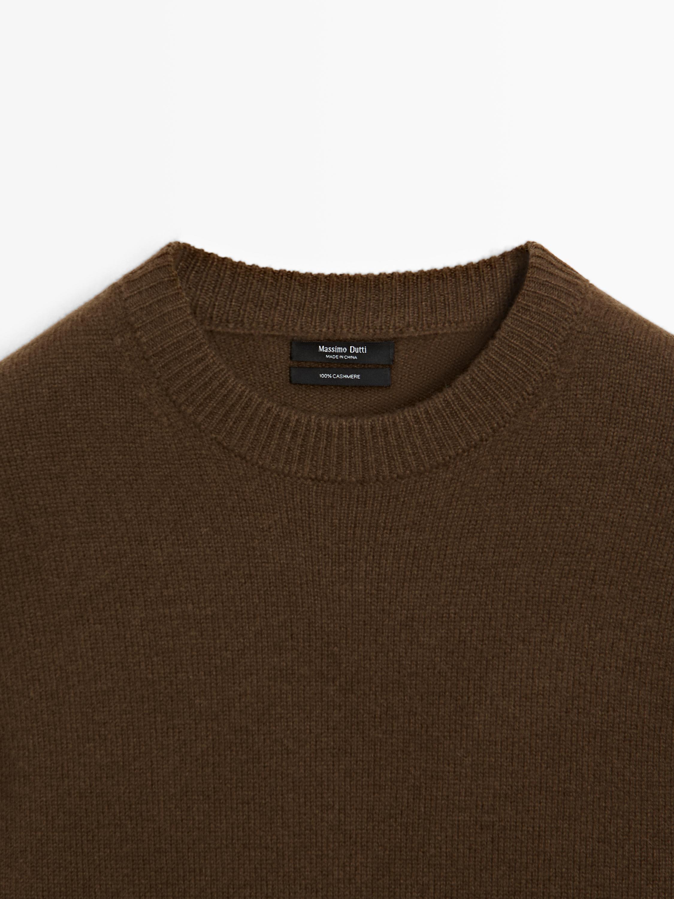 100% cashmere oversize knit sweater — TOFFEE