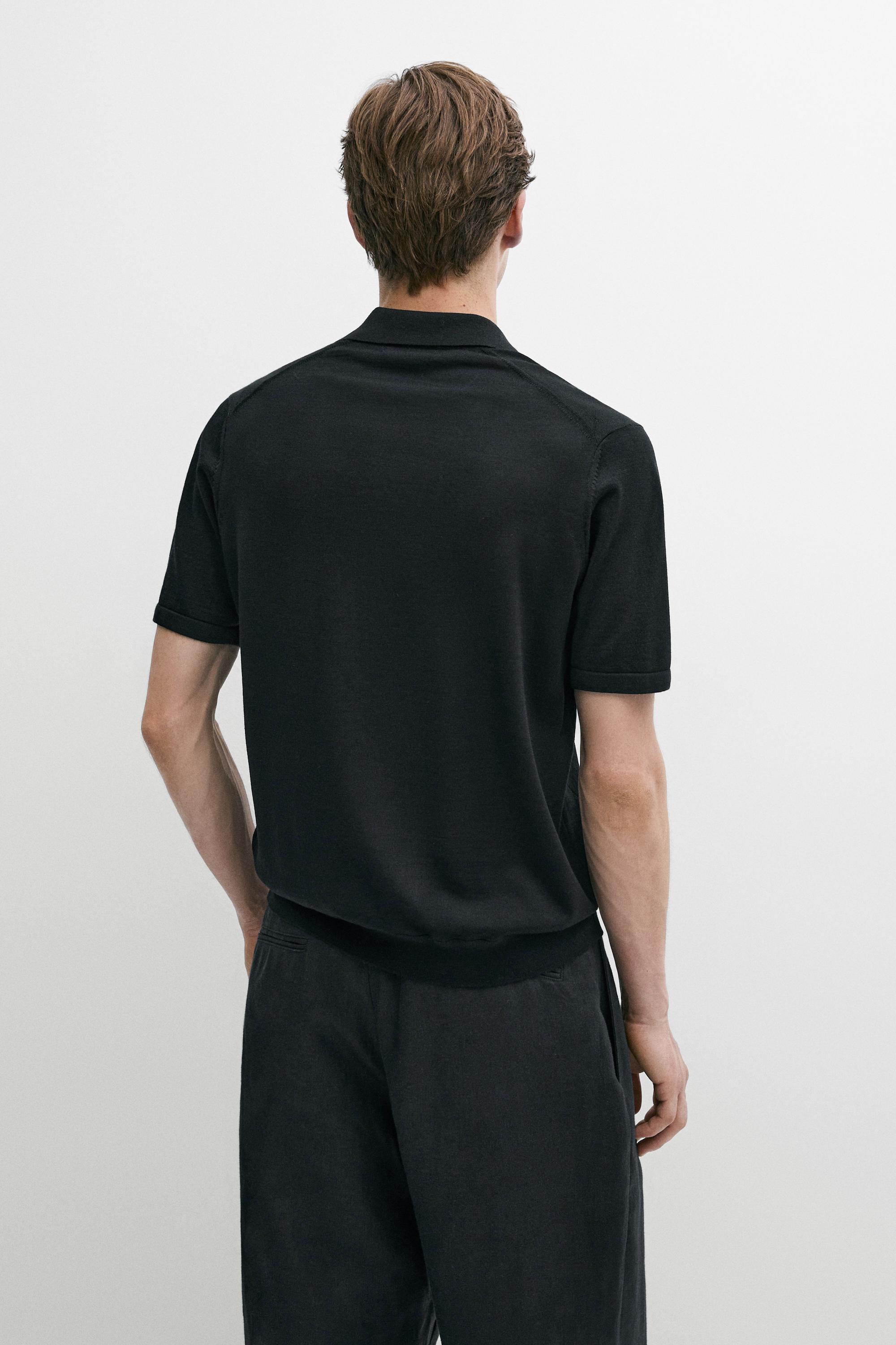 Argyle knit polo sweater — BLACK (alternate view)