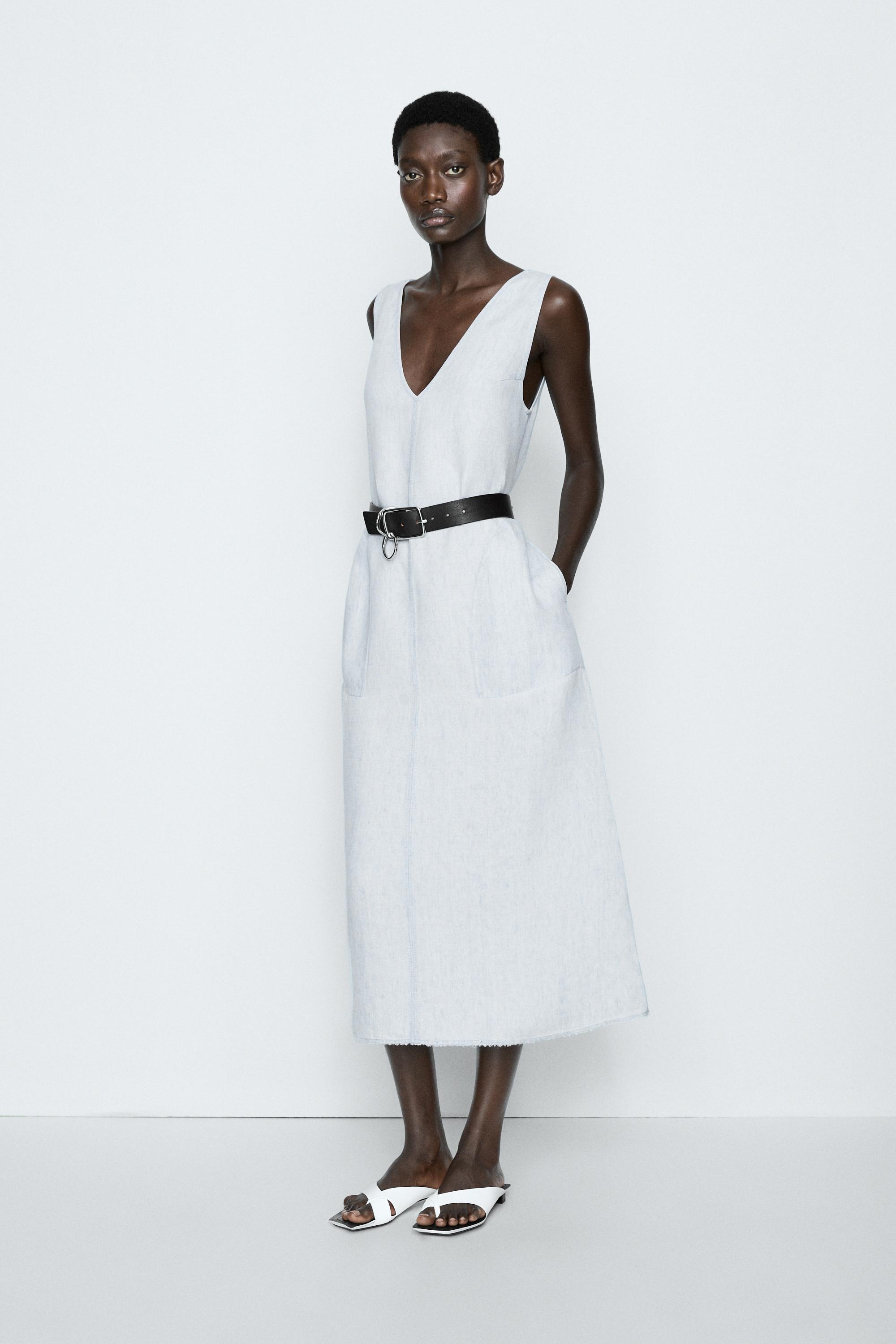 100% Linen Midi Dress - STUDIO