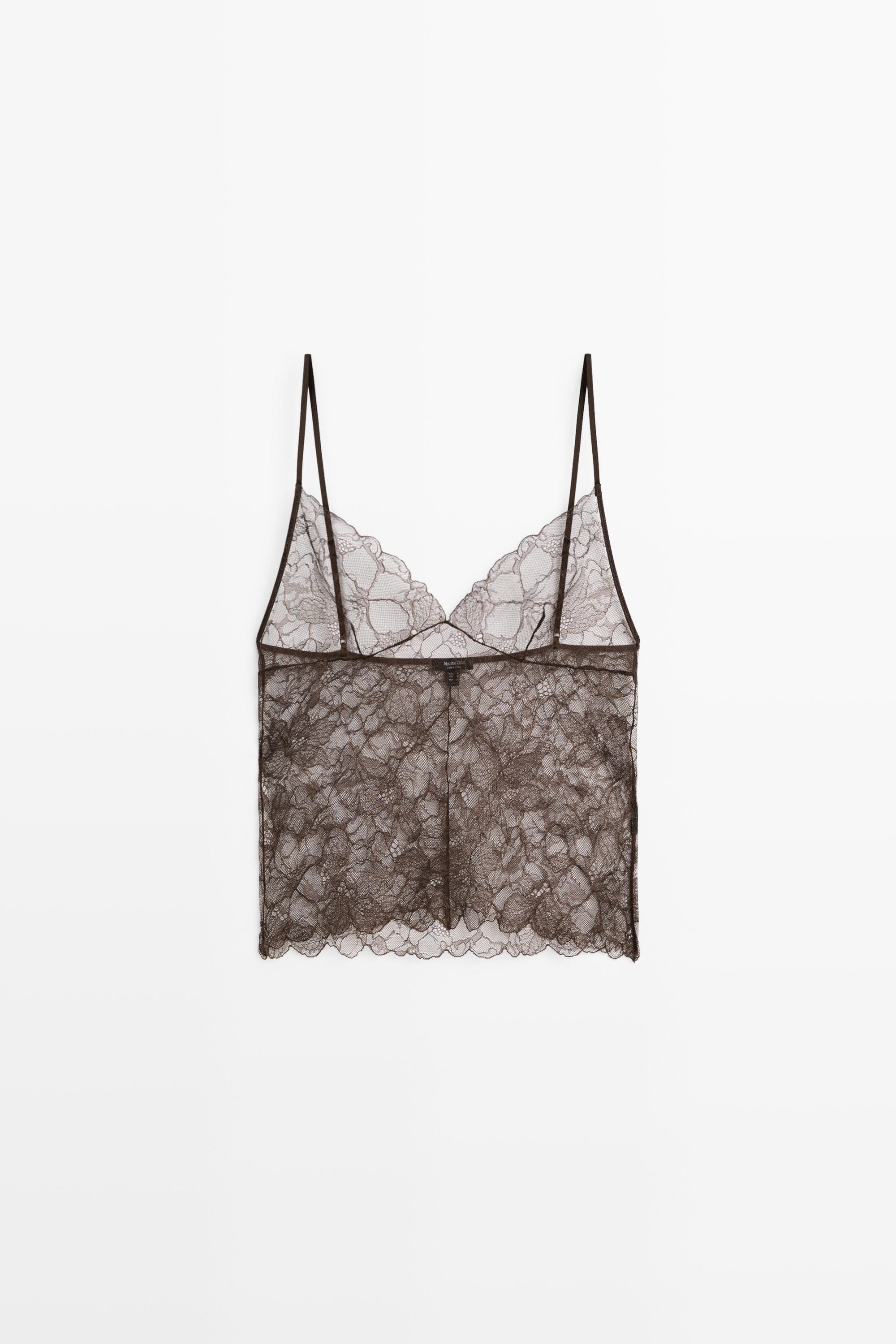 Transparent lace camisole top