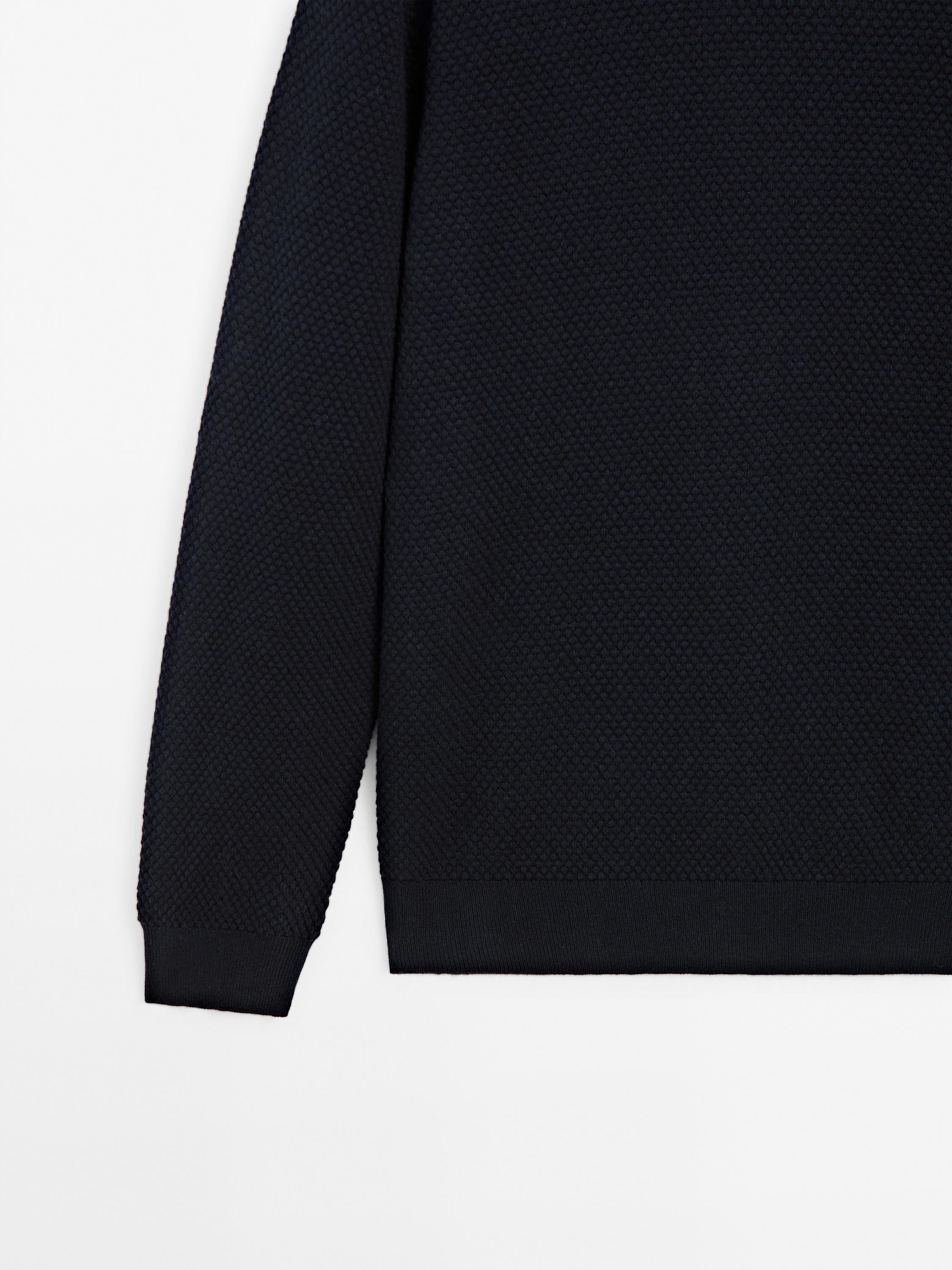 Cotton blend knit sweater