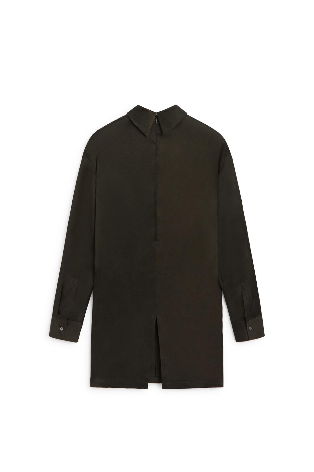 Long flowing satin finish blouse - LIMITED EDITION — DARK GREEN