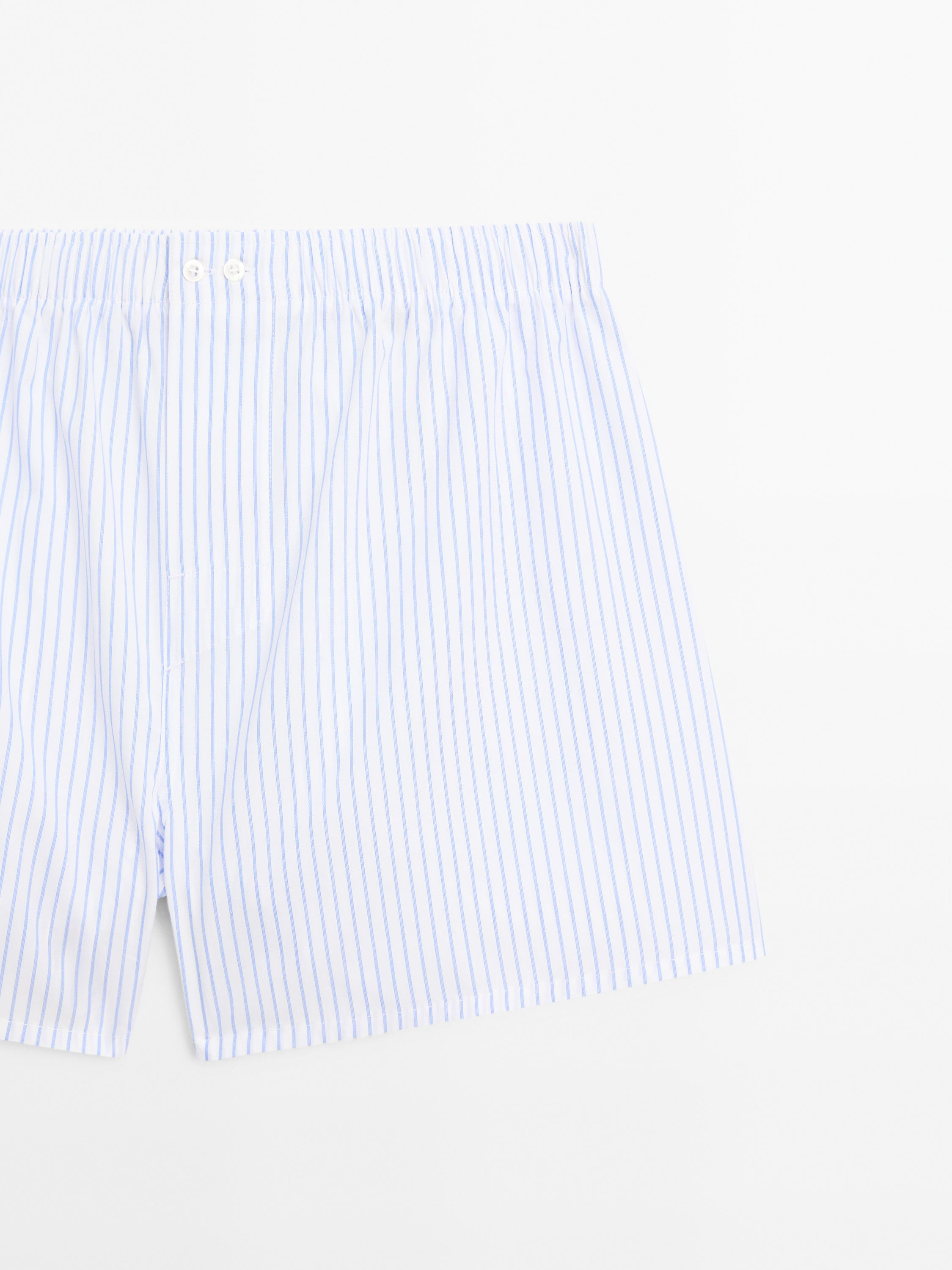 100% cotton striped boxers