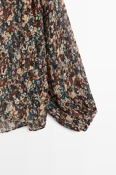 Floral print flowing shirt — BLACK 7