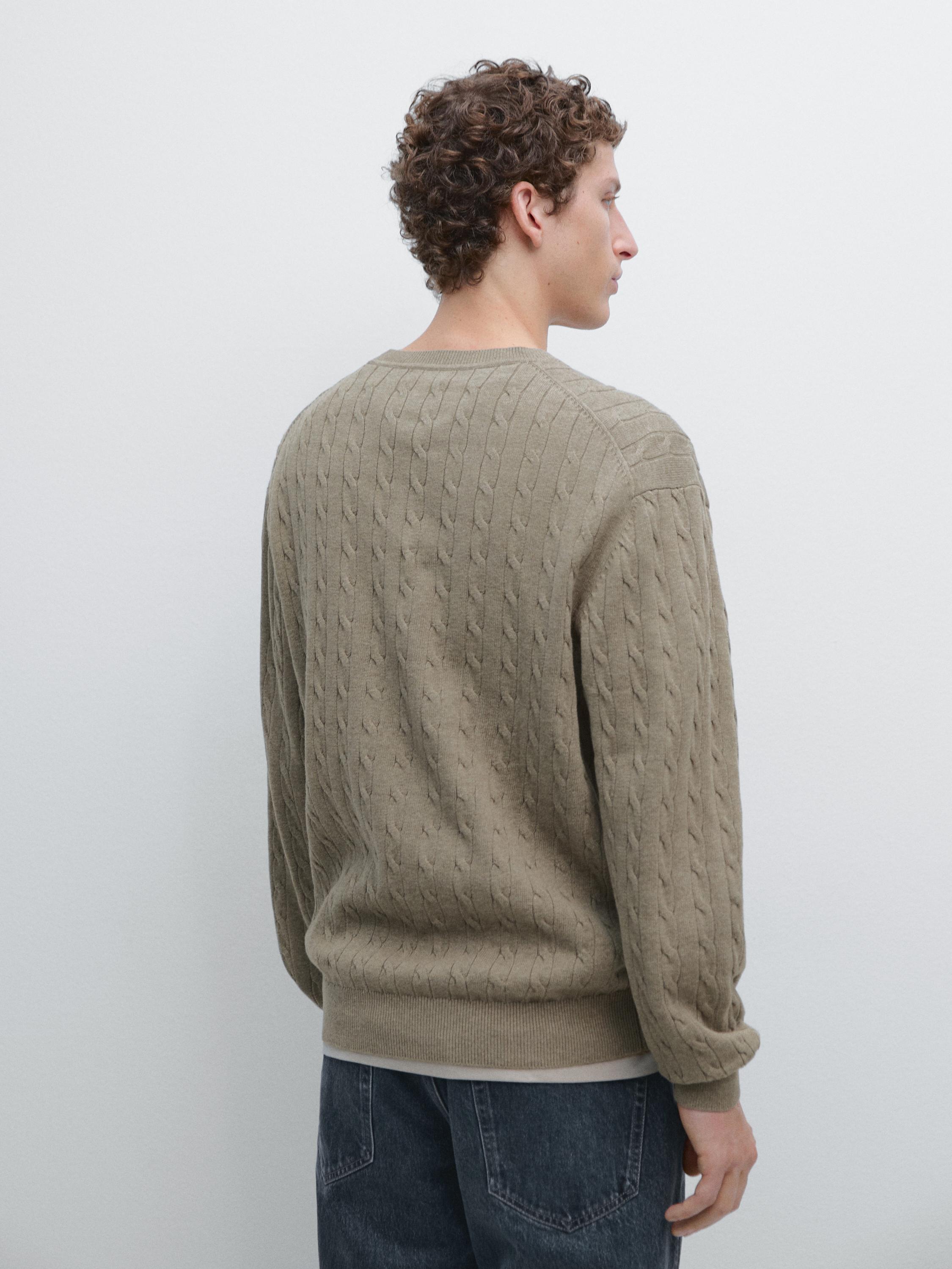 100% cotton cable-knit sweater — Washed