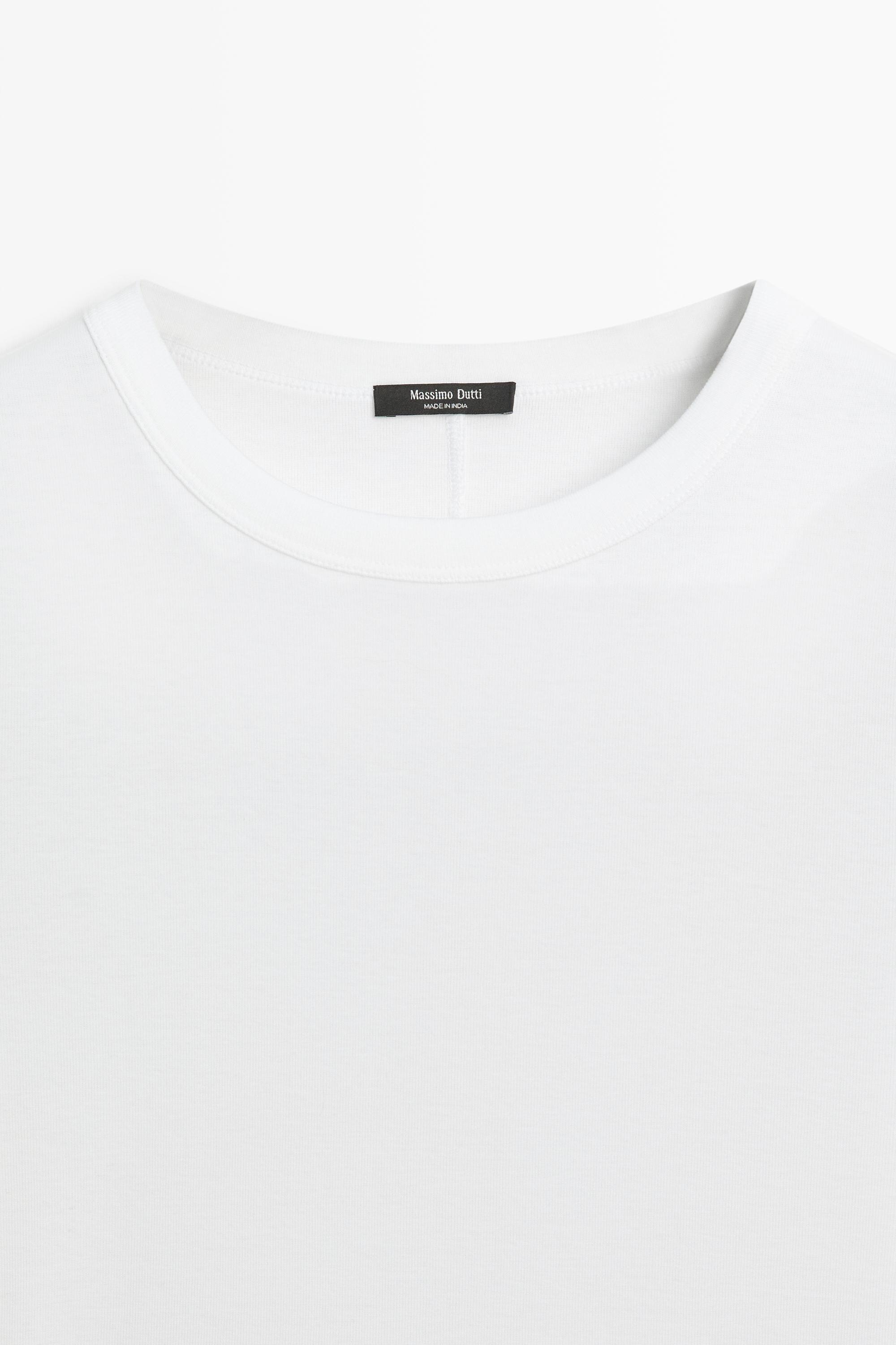 Ribbed short sleeve T-shirt — Off white