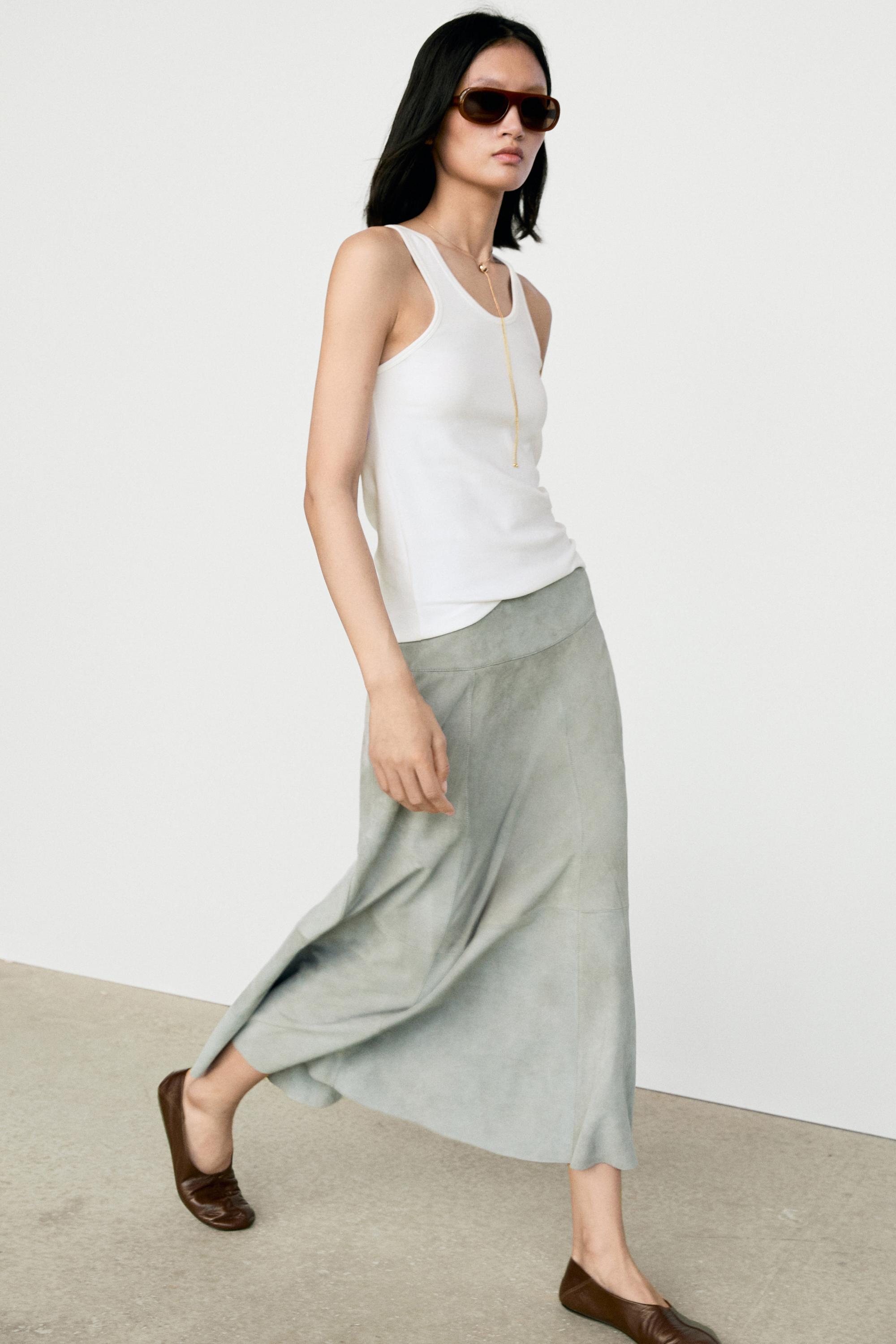 Cotton blend crew neck T-shirt — WHITE
