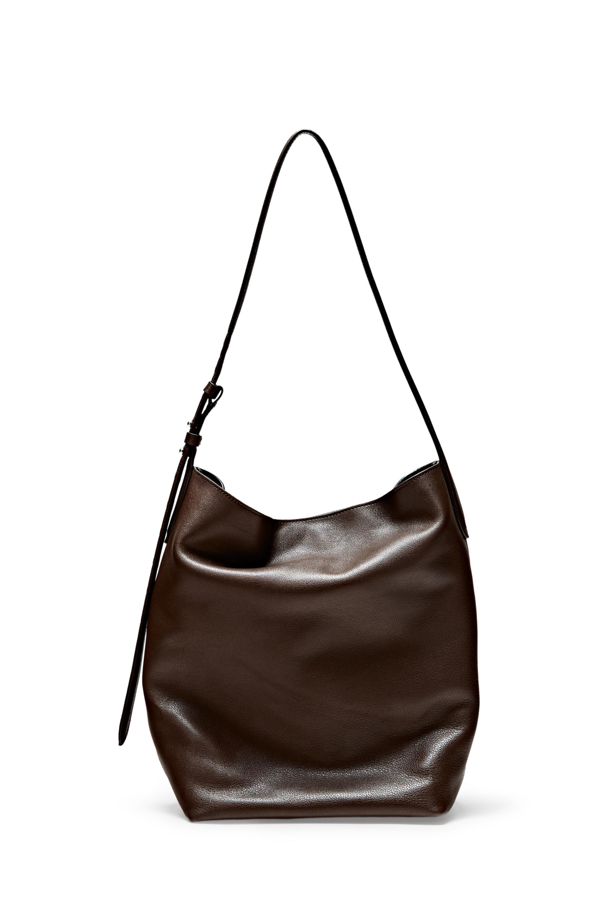 Nappa leather bucket bag — BROWN