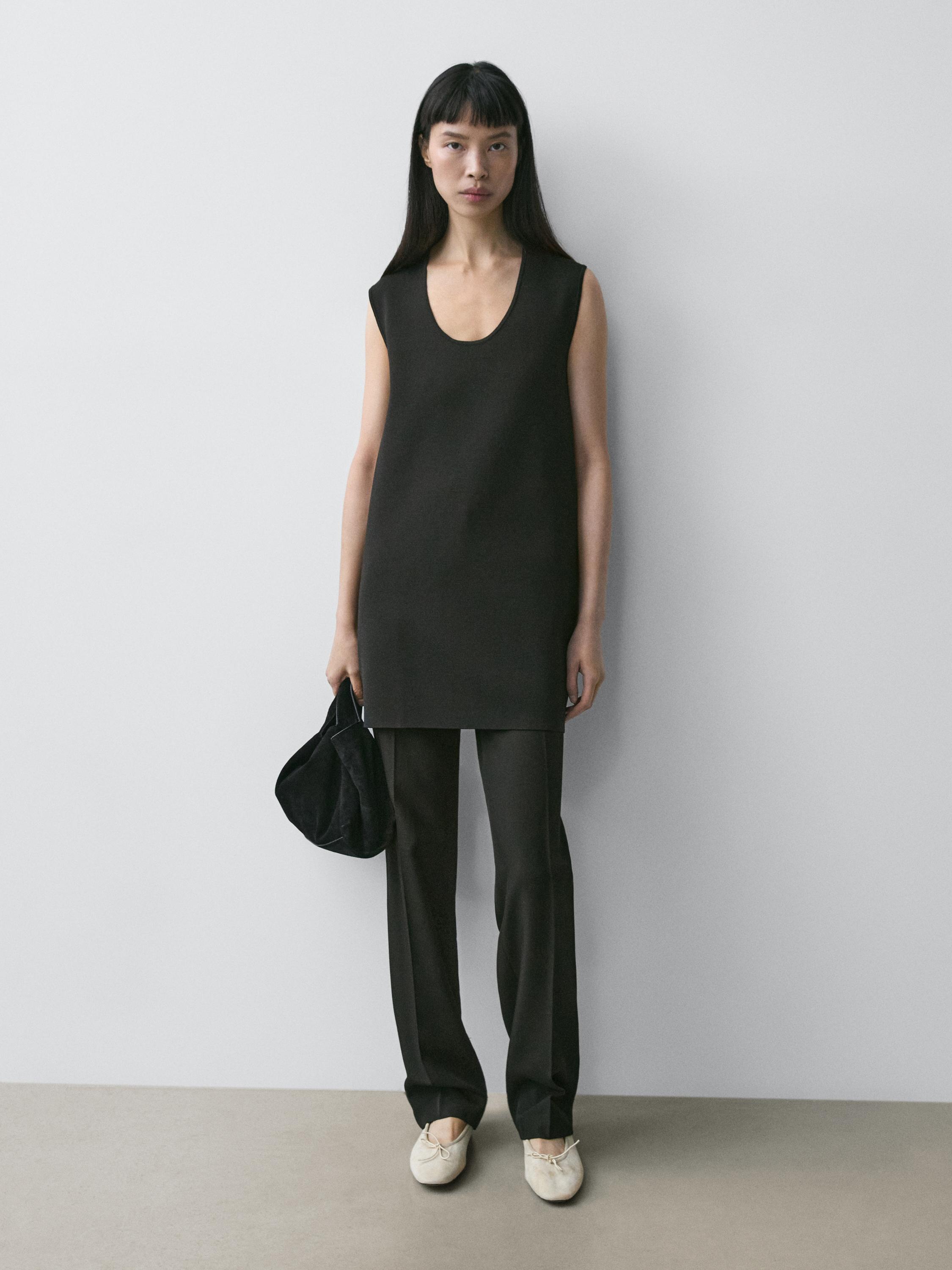 Flowing mini dress — BLACK