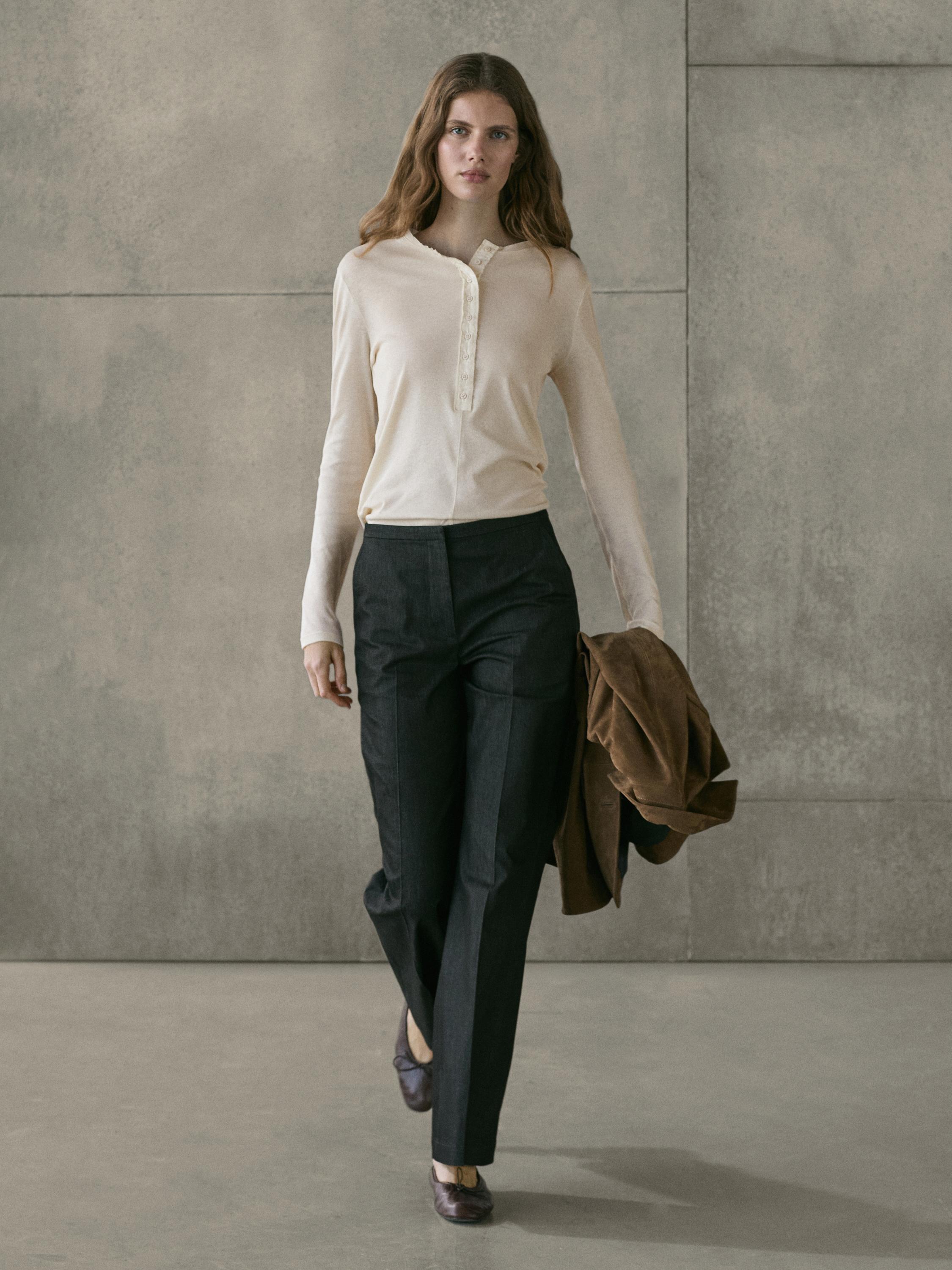 Mid-rise wide-leg jeans — DARK BLUE
