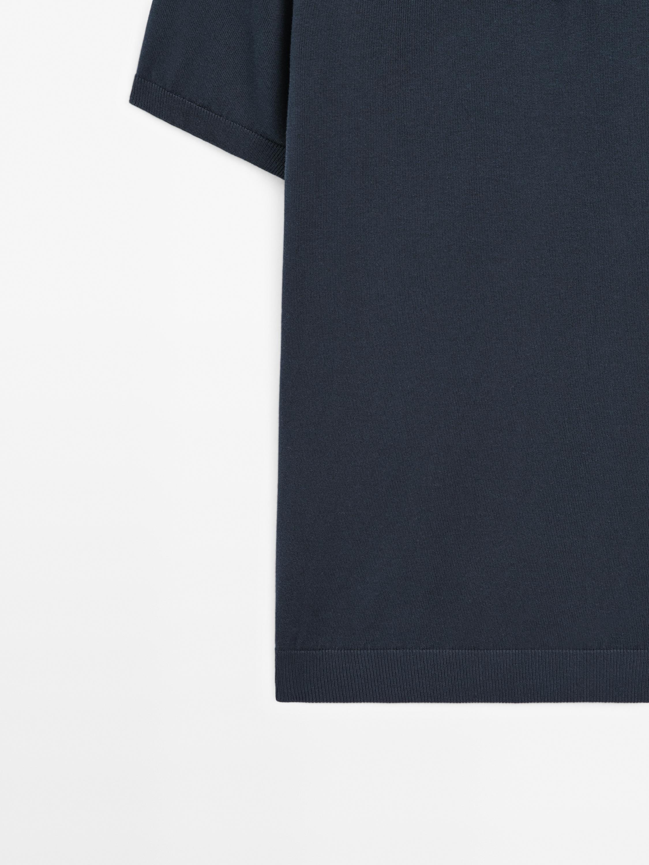 Short sleeve cotton polo sweater