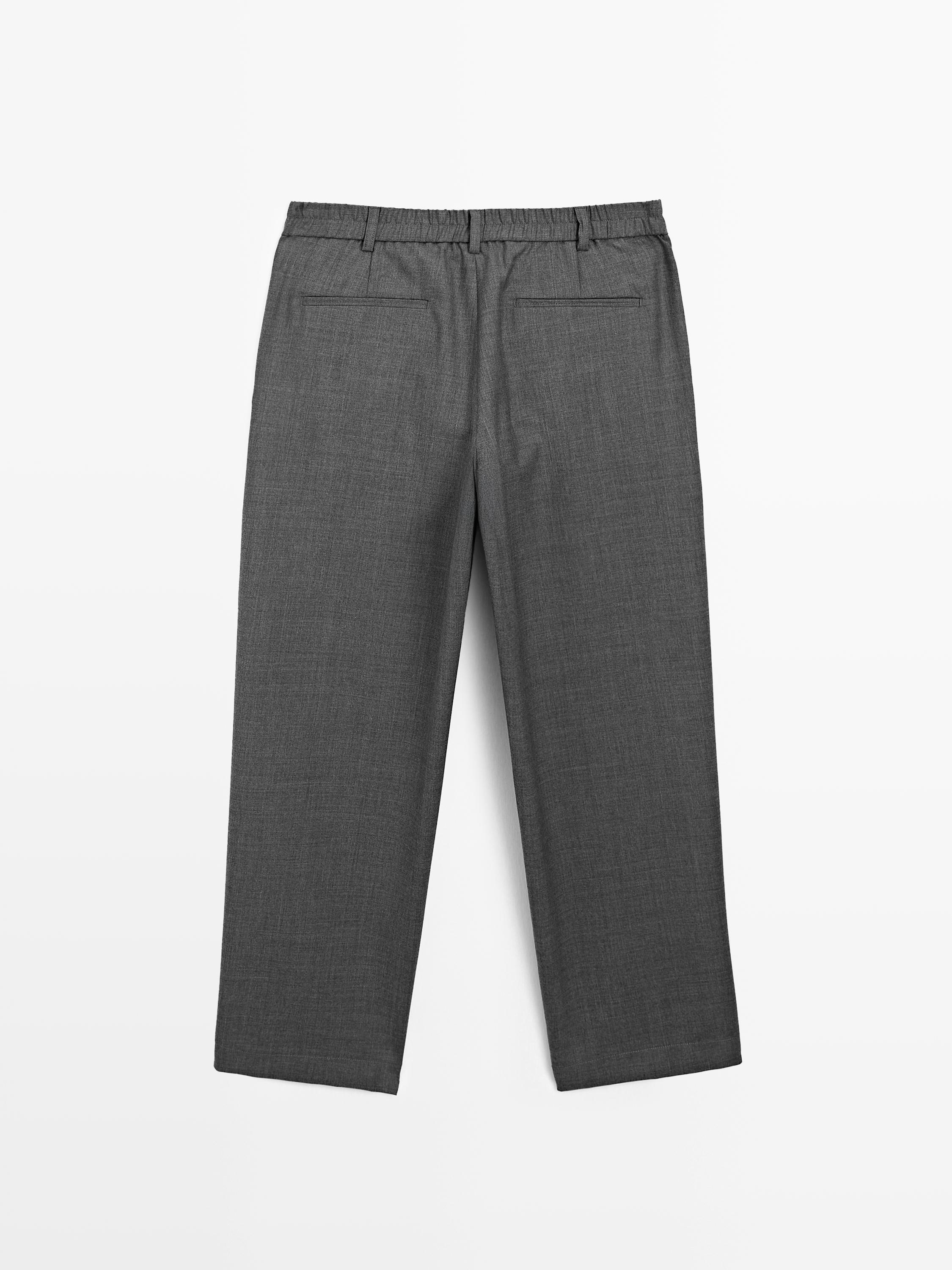 Relaxed fit cool wool blend trousers