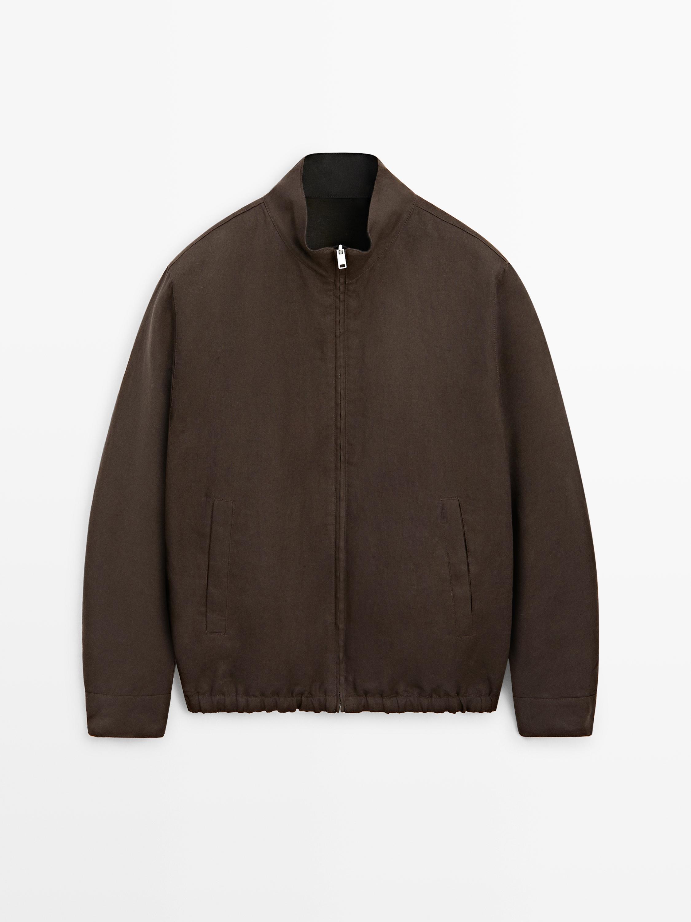 Reversible linen jacket — BLACK