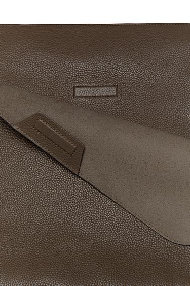 Large nappa leather flap bag - LIMITED EDITION — PALE KHAKI 9