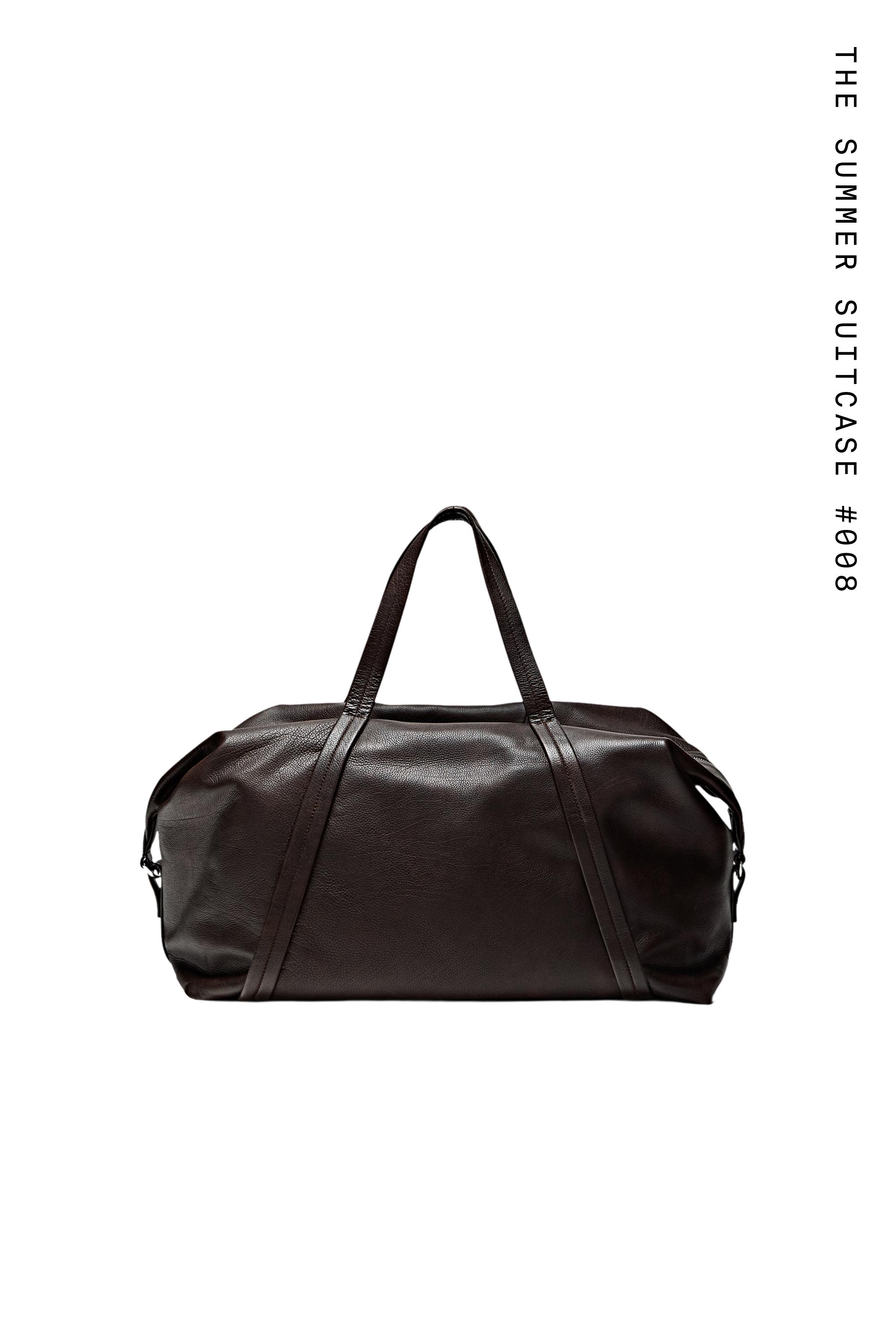 Nappa leather travel bag — BROWN
