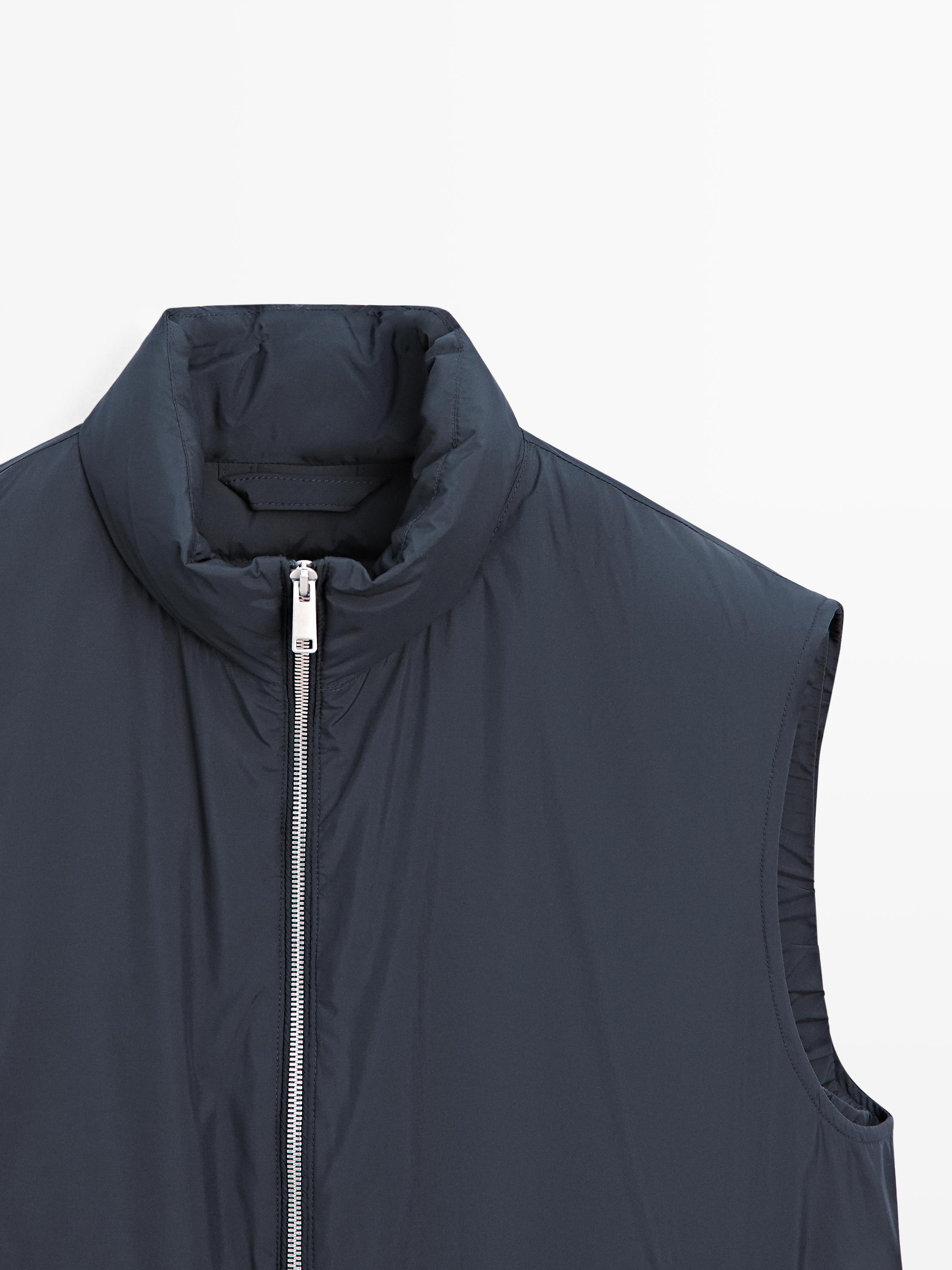 Water-repellent extra lightweight puffer gilet — NAVY BLUE