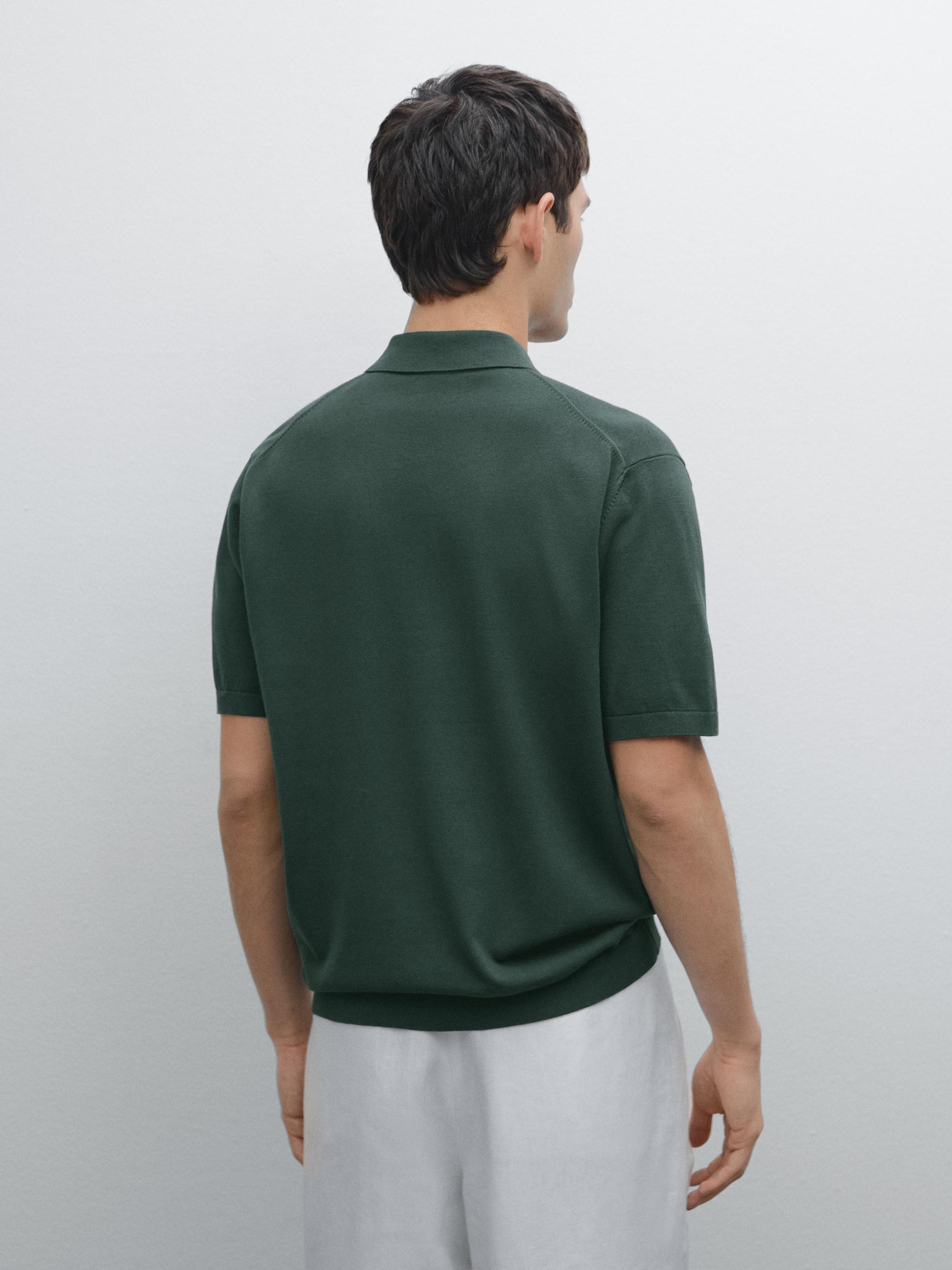 Short sleeve cotton polo sweater